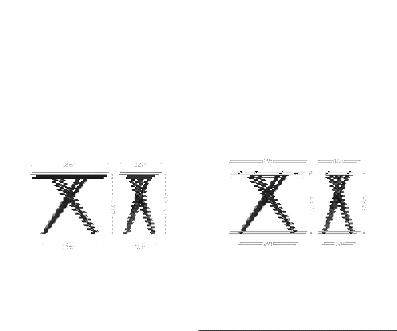 Étkezőasztal Edge hajóformájú 200x100 cm Laminam® kerámia Nero Greco antracit középső láb kereszt fekete - Image 6