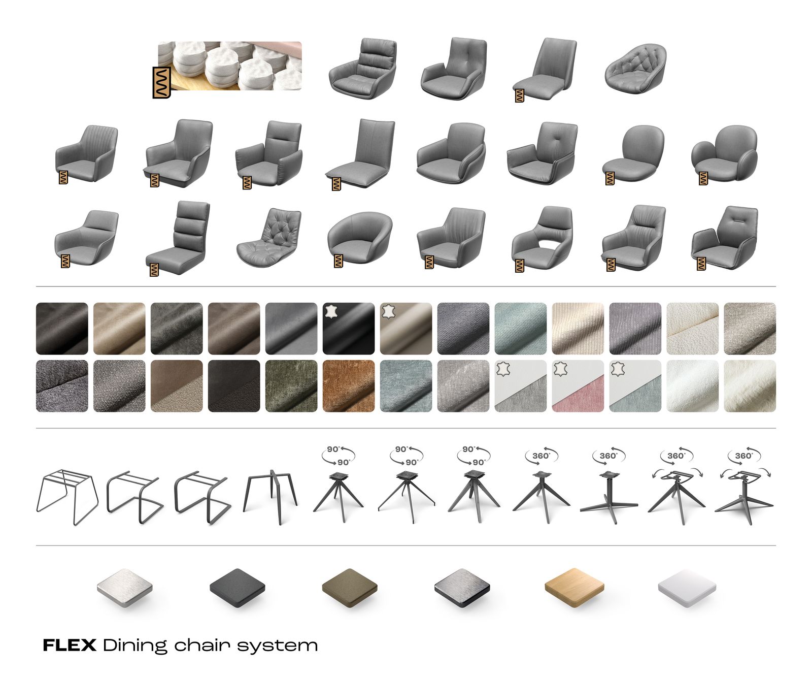 Étkezőszék Pela-Flex mikroszálas szürke vintage fa láb szögletes természetes zsákrugós - Image 8