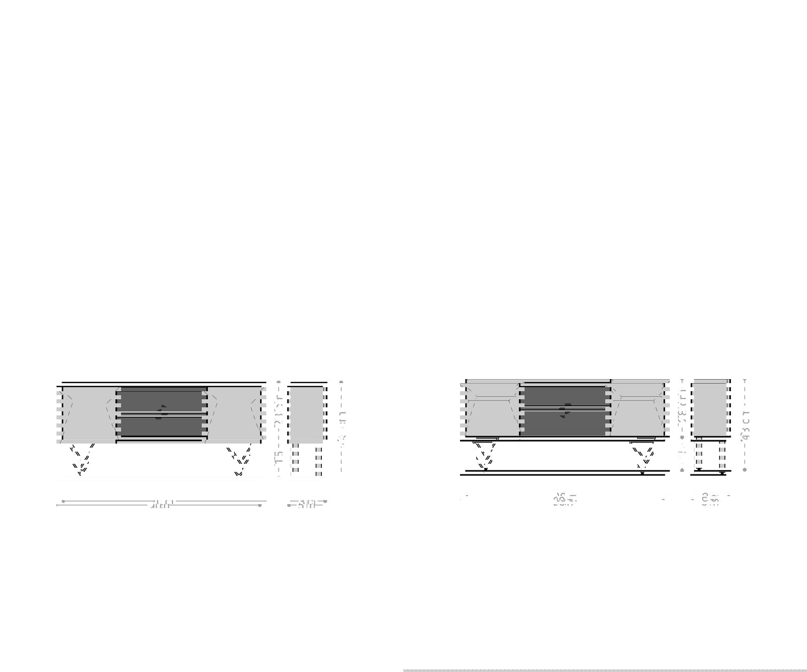 TV szekrény Kayu 200 cm akác természetes 2 ajtós V láb - Image 7