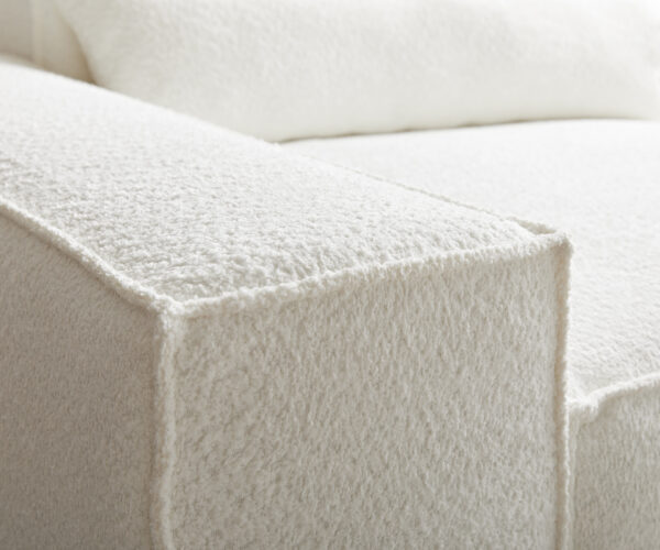 "U alakú kanapé Sirpio 300x200 cm bouclé krémfehér rekamié változtatható puffal" - Image 6