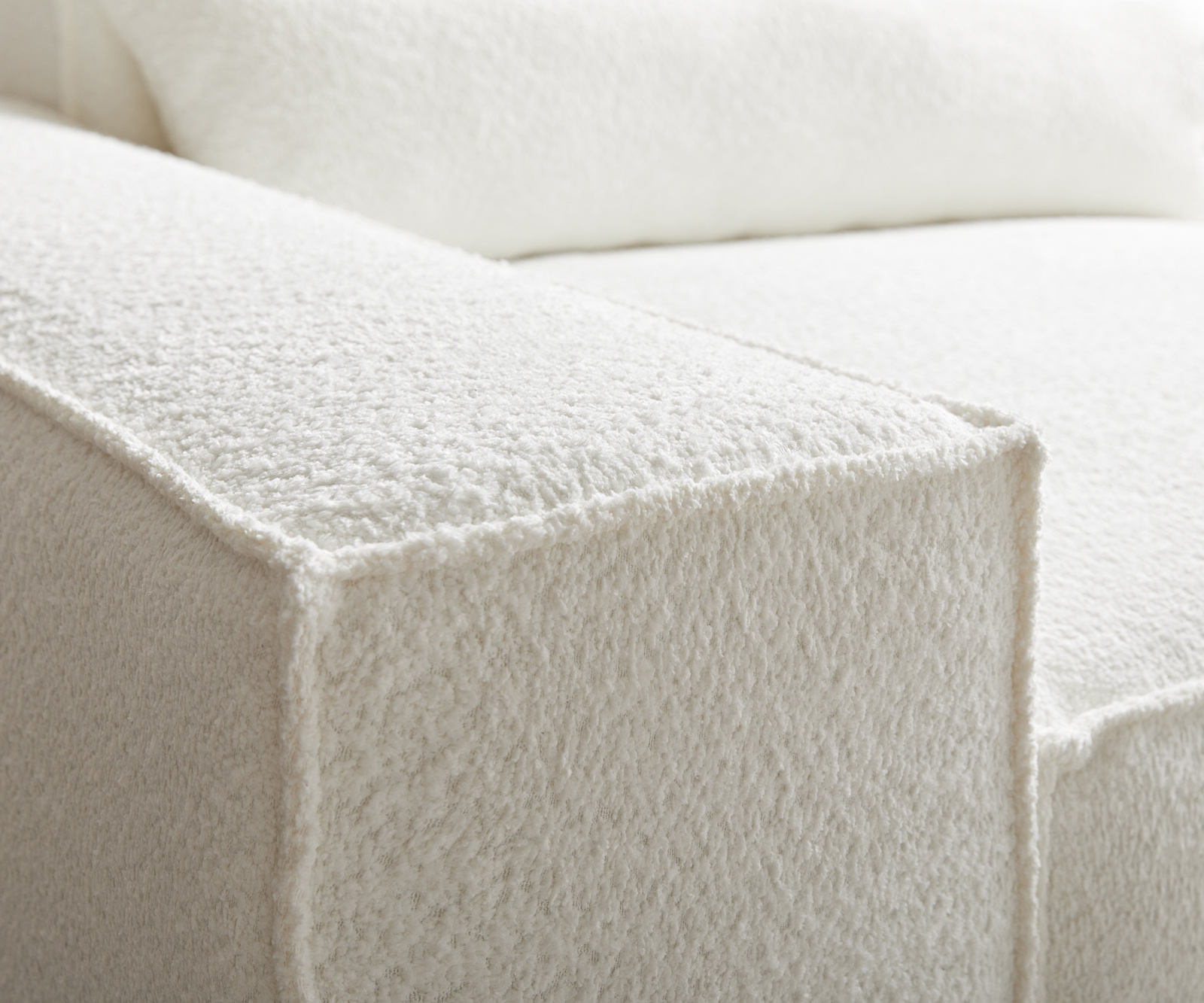 "U alakú kanapé Sirpio 300x200 cm bouclé krémfehér rekamié változtatható puffal" - Image 6