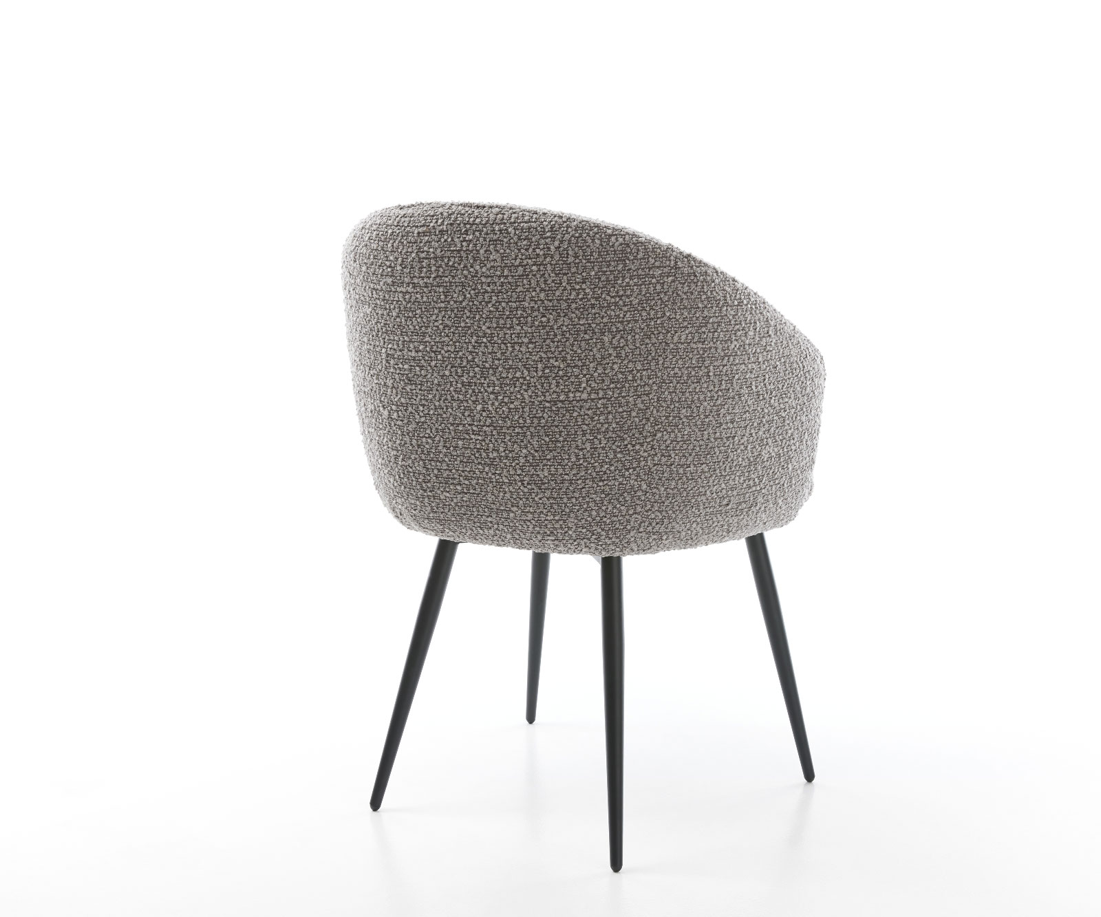 Étkezőszék Caja-Flex karfás bouclé ezüstszürke 4 lábú kúpos fekete zsákrugós - Image 5