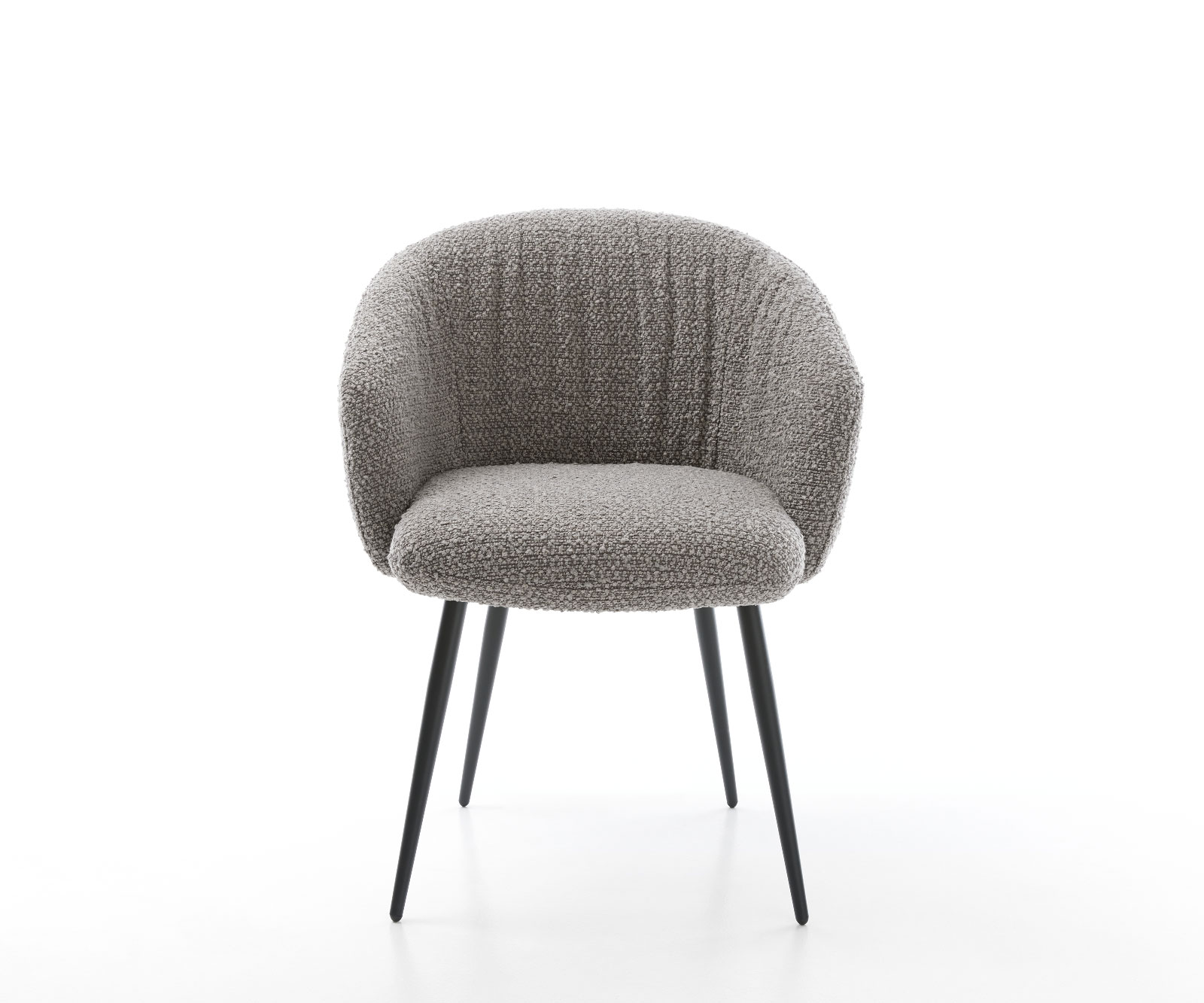 Étkezőszék Caja-Flex karfás bouclé ezüstszürke 4 lábú kúpos fekete zsákrugós - Image 2