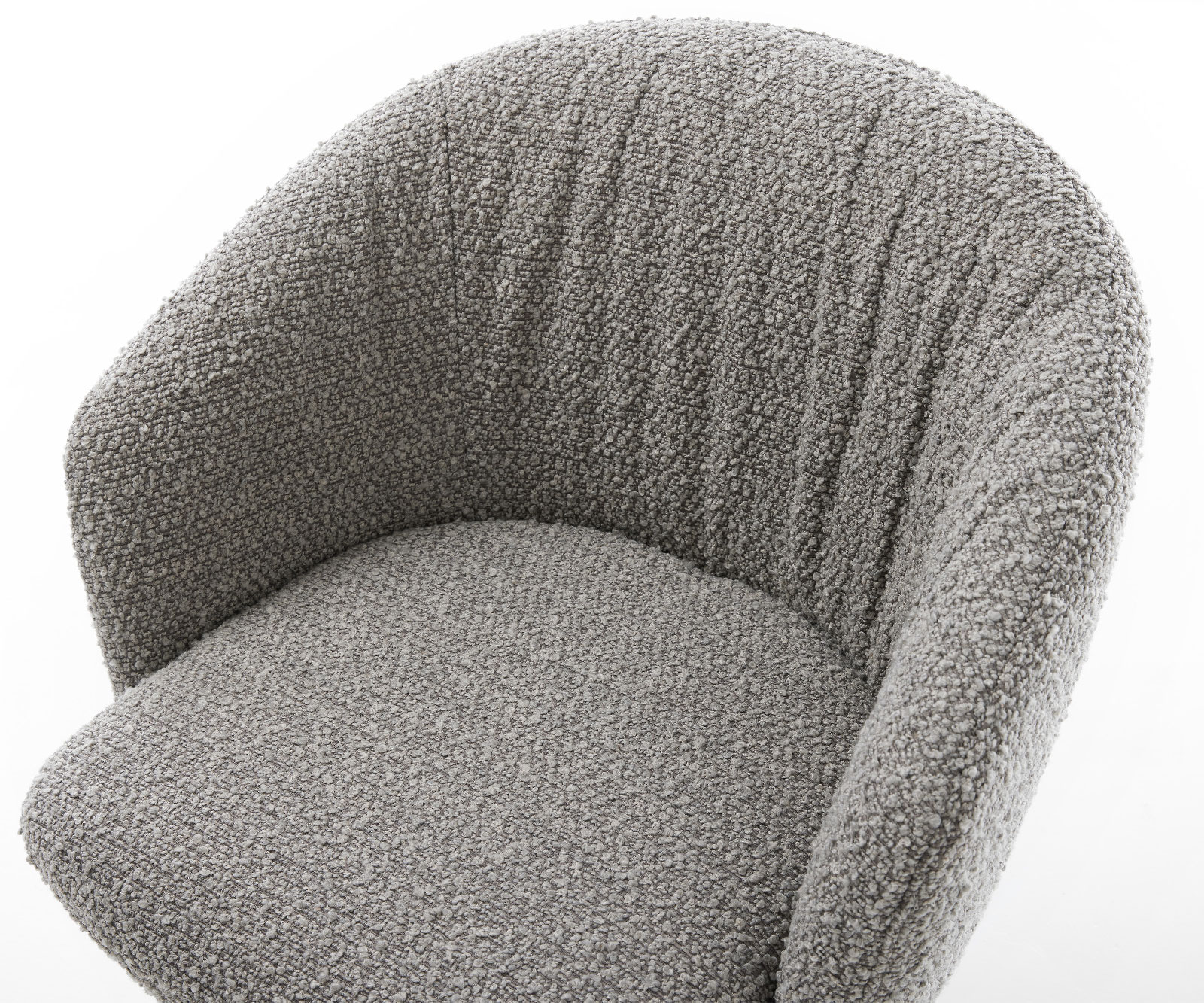 Étkezőszék Caja-Flex karfás bouclé ezüstszürke 4 lábú kúpos fekete zsákrugós - Image 4