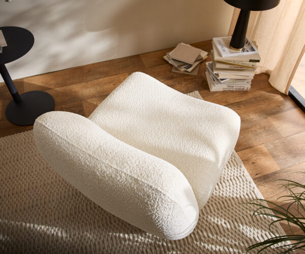 Lounge fotel Zena 75x85 cm bouclé fehér - Image 4
