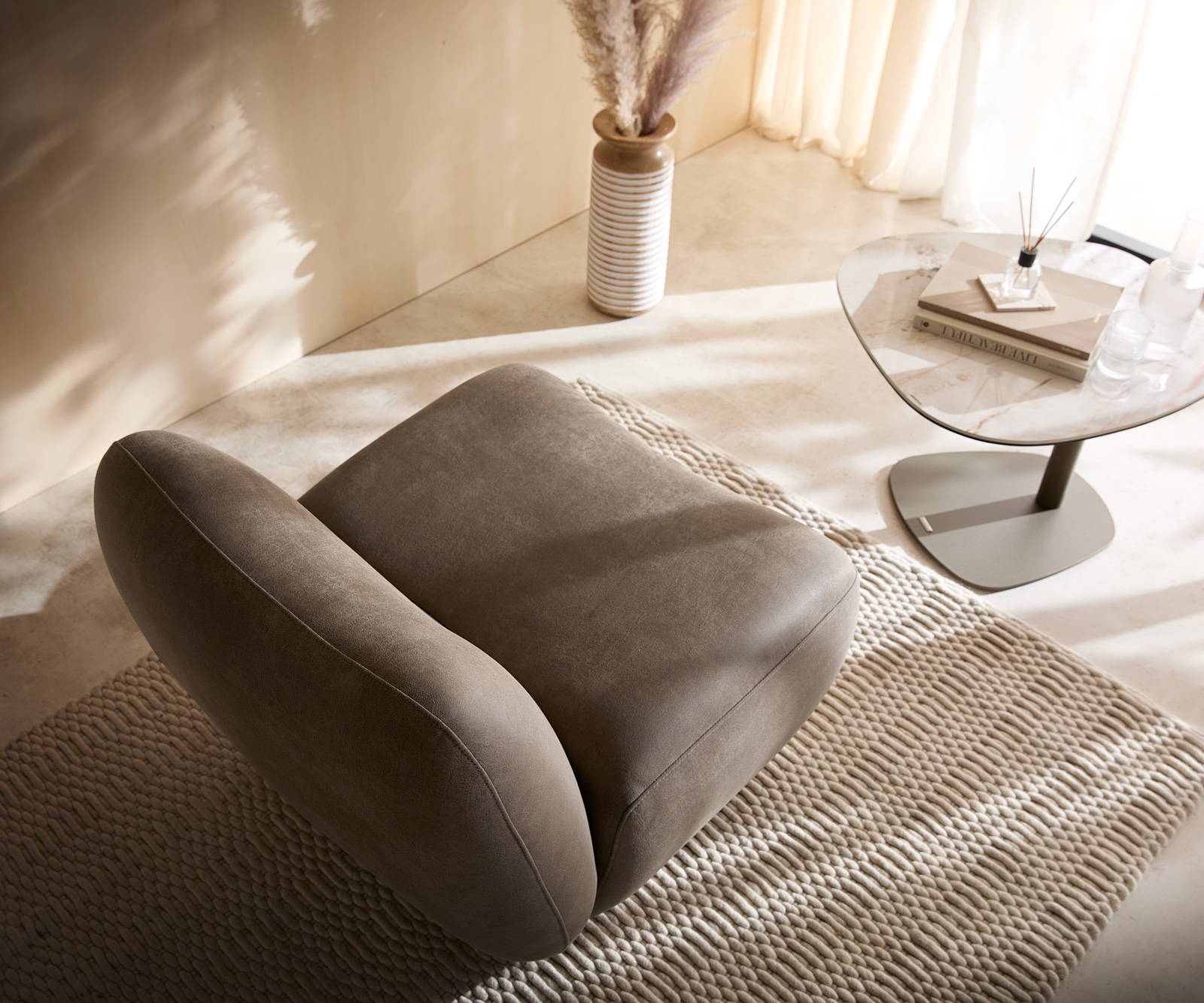 Lounge fotel Zena 75x85 cm taupe vintage - Image 2