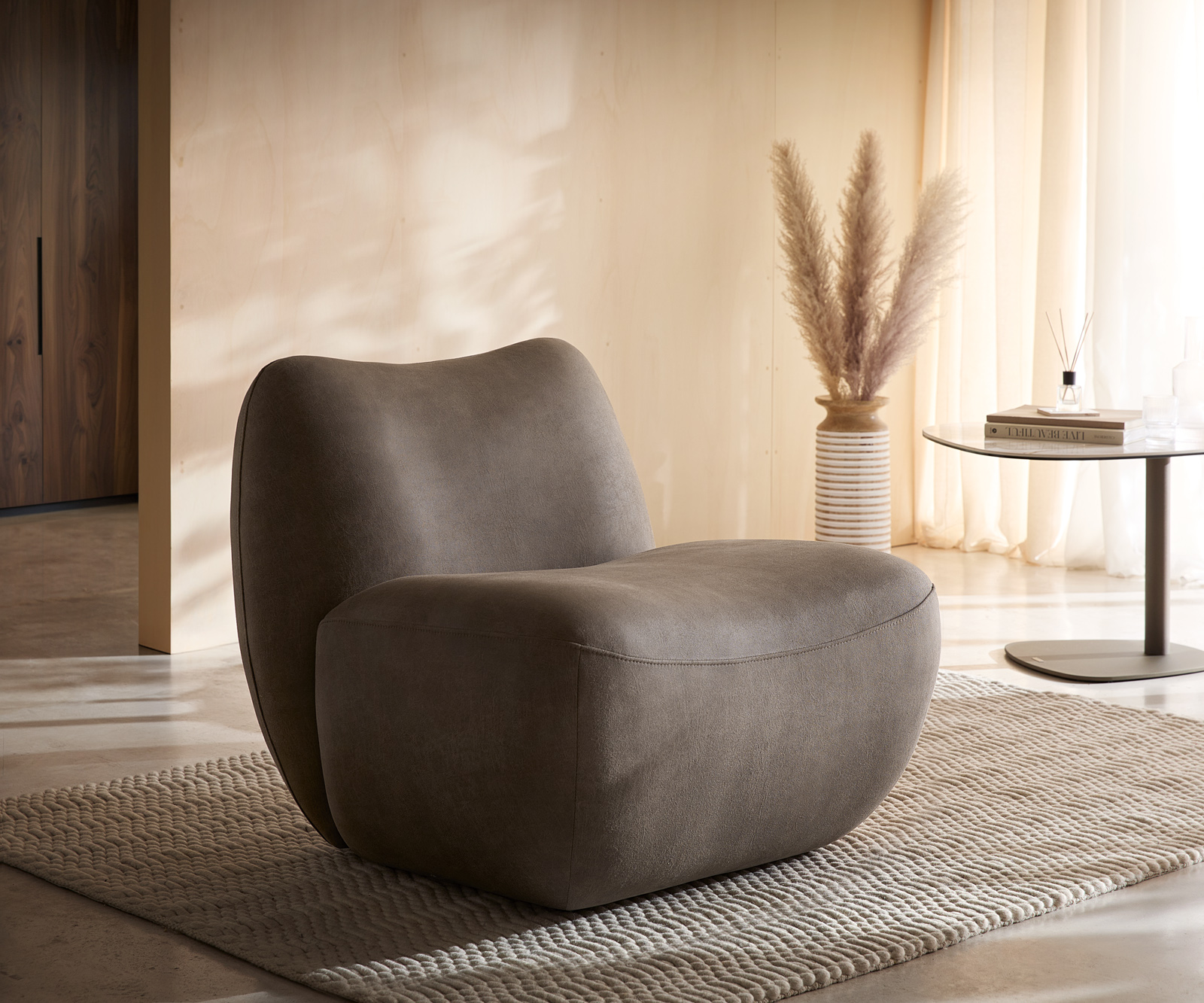 Lounge fotel Zena 75x85 cm taupe vintage