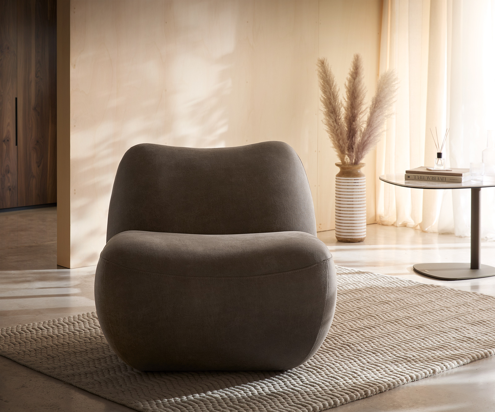 Lounge fotel Zena 75x85 cm taupe vintage - Image 6