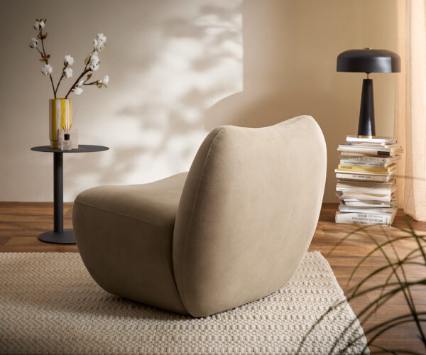 Lounge fotel Zena 75x85 cm mikroszálas bézs vintage - Image 5