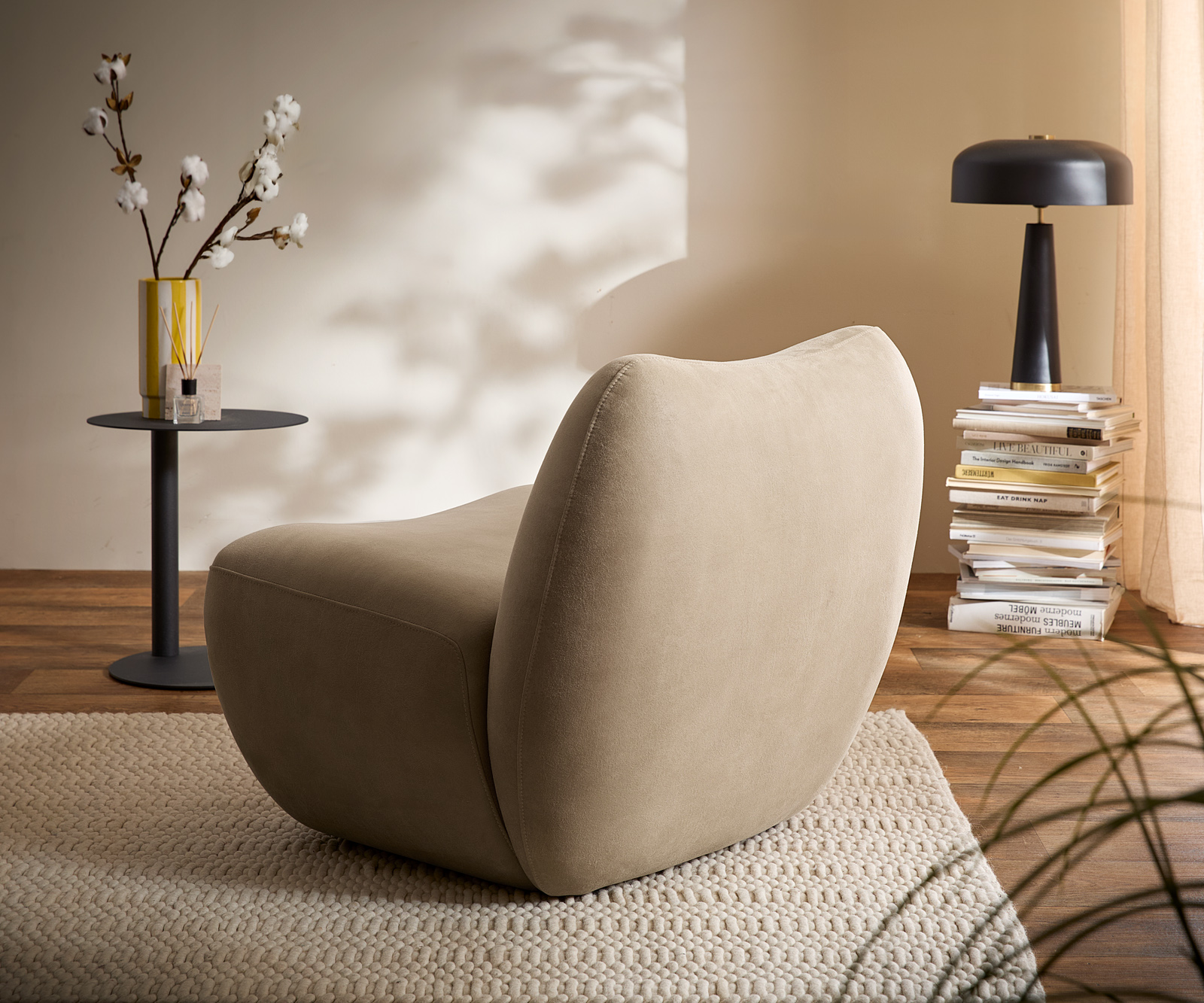 Lounge fotel Zena 75x85 cm mikroszálas bézs vintage - Image 5