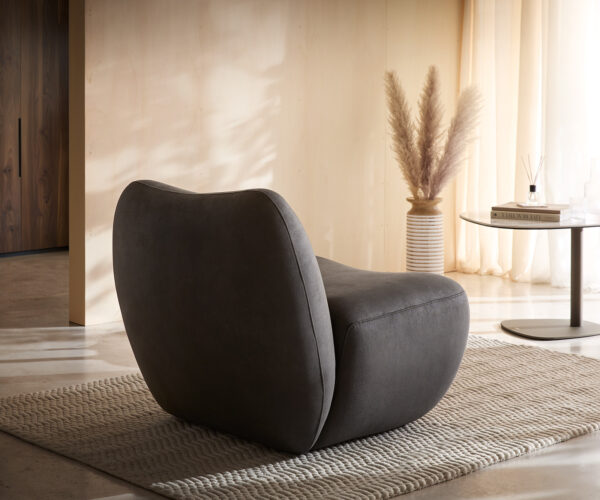 Lounge fotel Zena 75x85 cm mikroszálas antracit vintage - Image 4