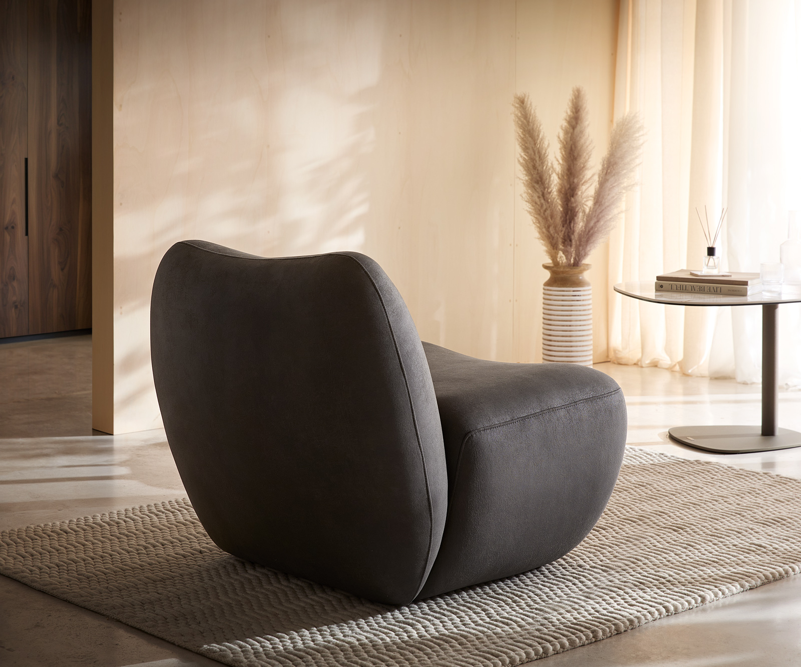 Lounge fotel Zena 75x85 cm mikroszálas antracit vintage - Image 4