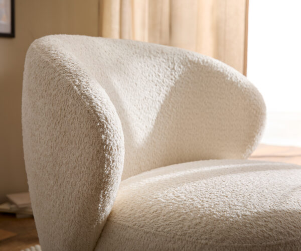 Lounge fotel Pulo 80x80 cm bouclé fehér - Image 6
