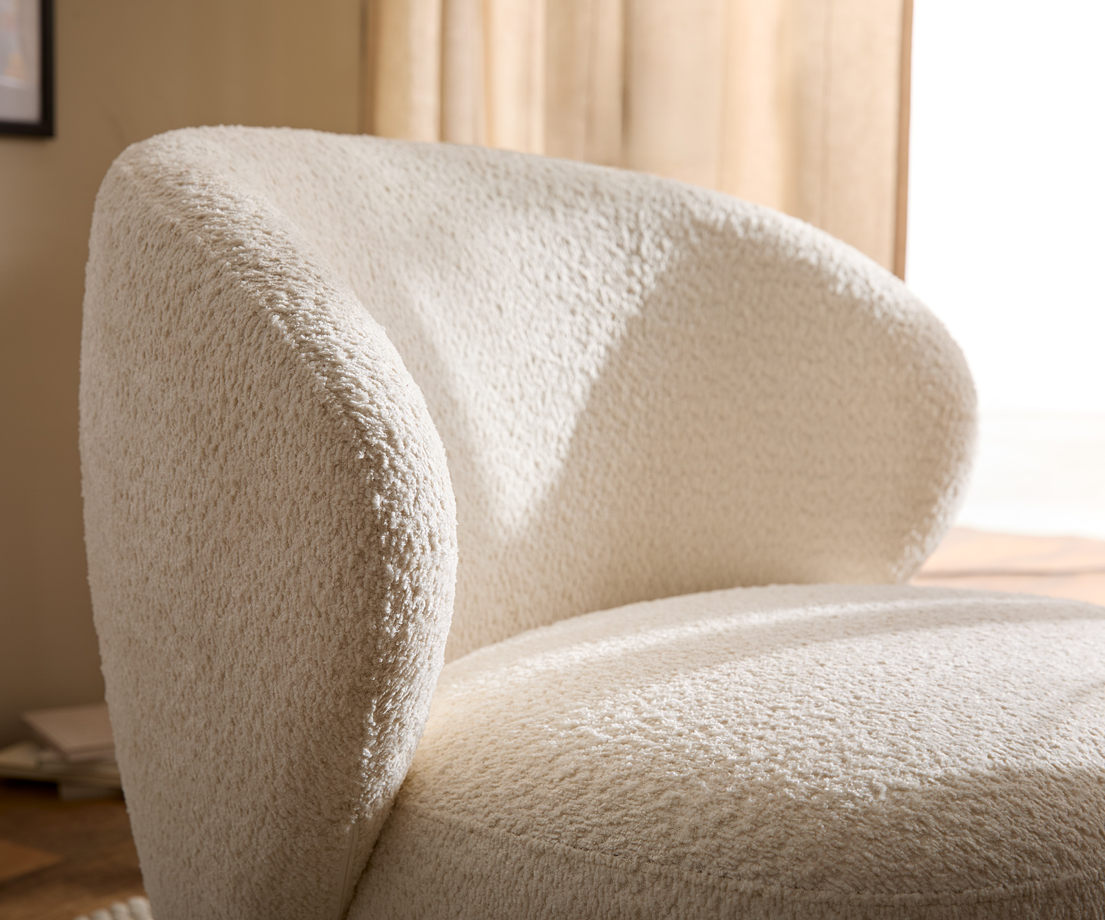 Lounge fotel Pulo 80x80 cm bouclé fehér - Image 6