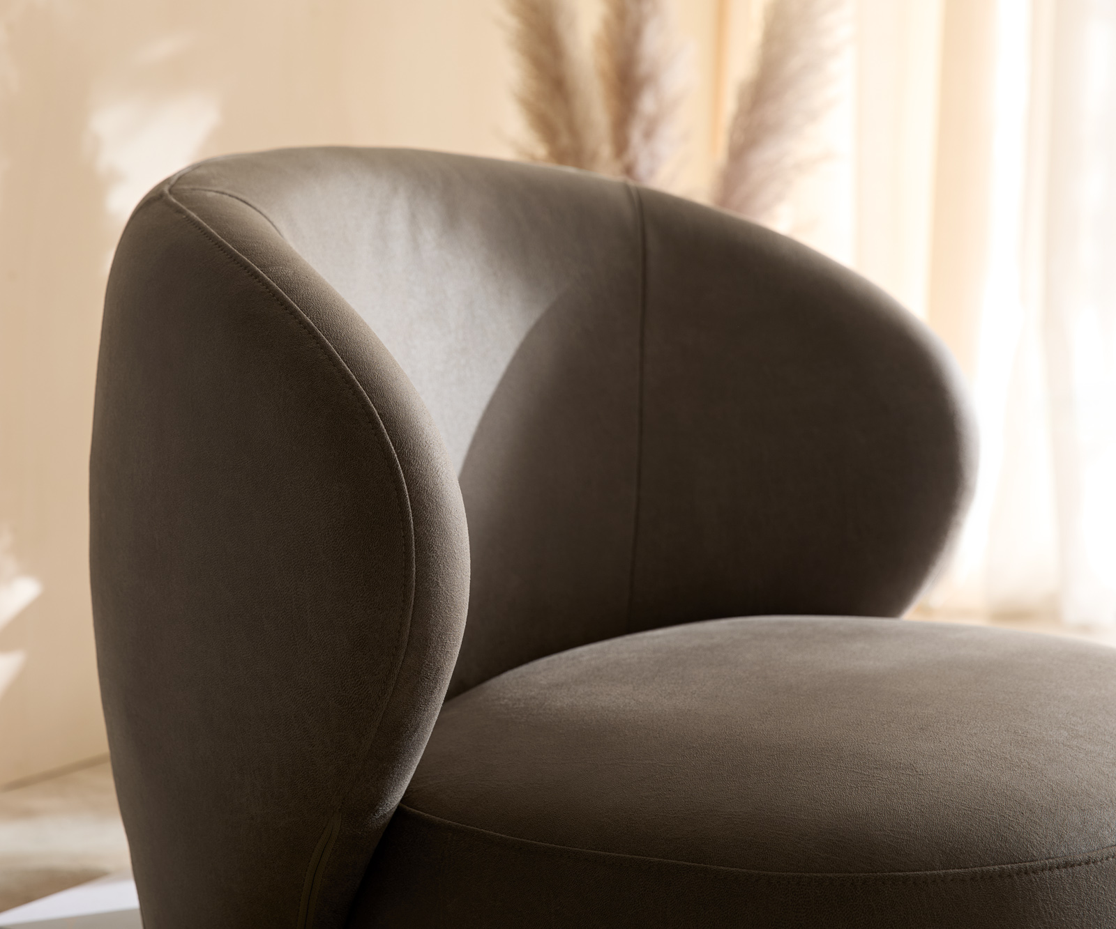 Lounge fotel Pulo 80x80 cm mikroszálas taupe vintage - Image 5