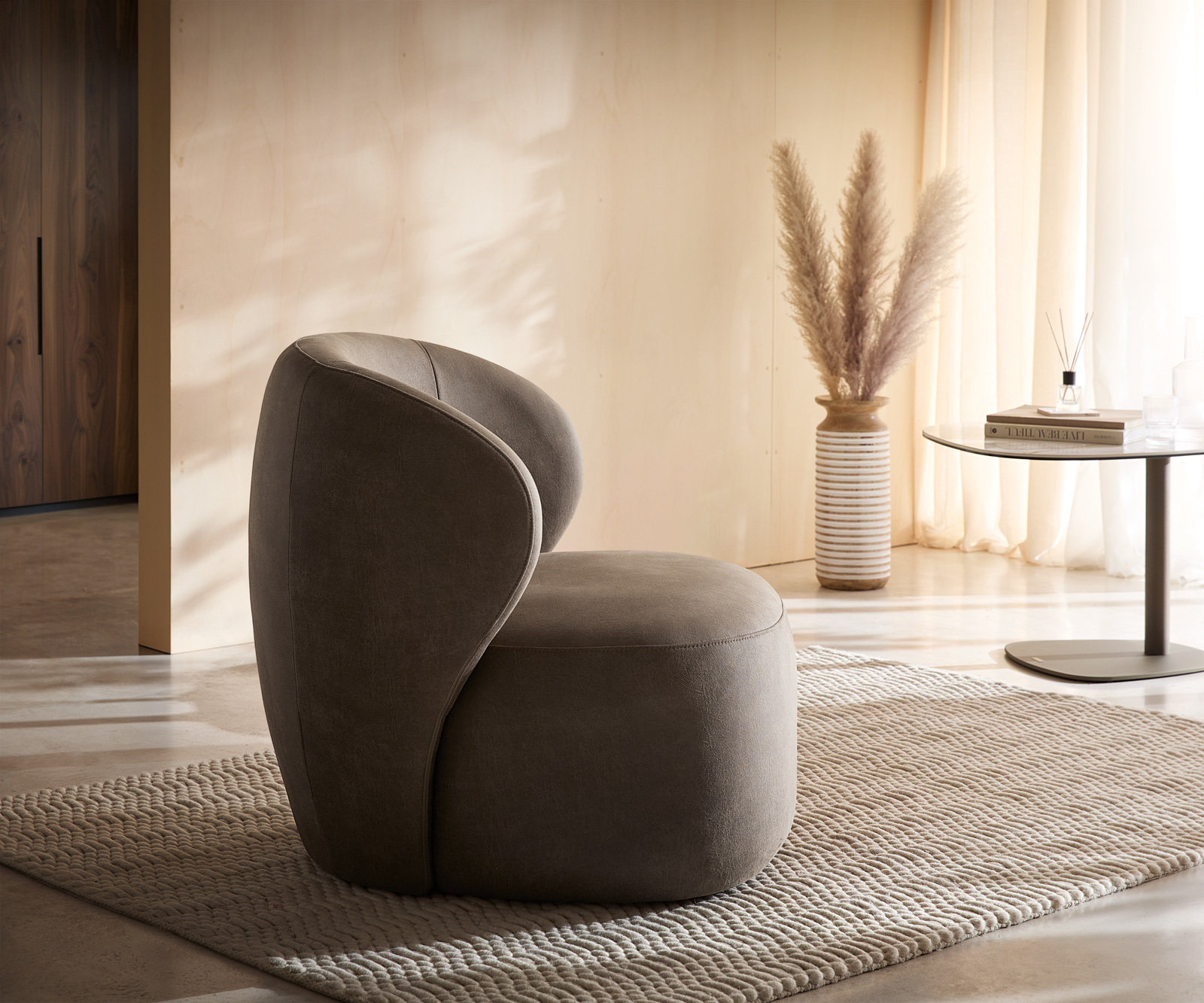 Lounge fotel Pulo 80x80 cm mikroszálas taupe vintage - Image 4