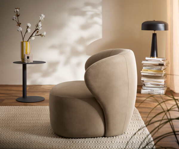 Lounge fotel Pulo 80x80 cm mikroszálas bézs vintage - Image 5