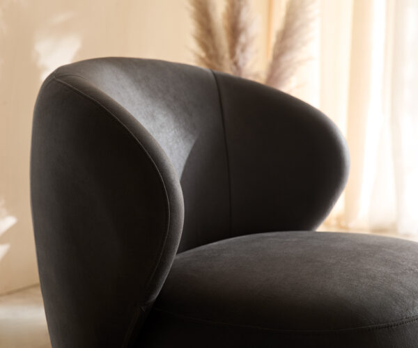 Lounge fotel Pulo 80x80 cm mikroszálas antracit vintage - Image 5
