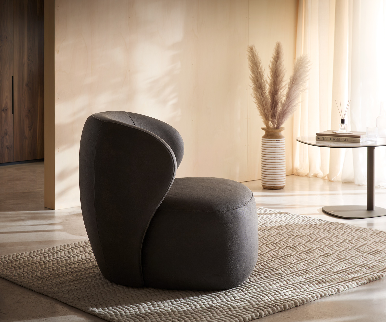 Lounge fotel Pulo 80x80 cm mikroszálas antracit vintage - Image 4