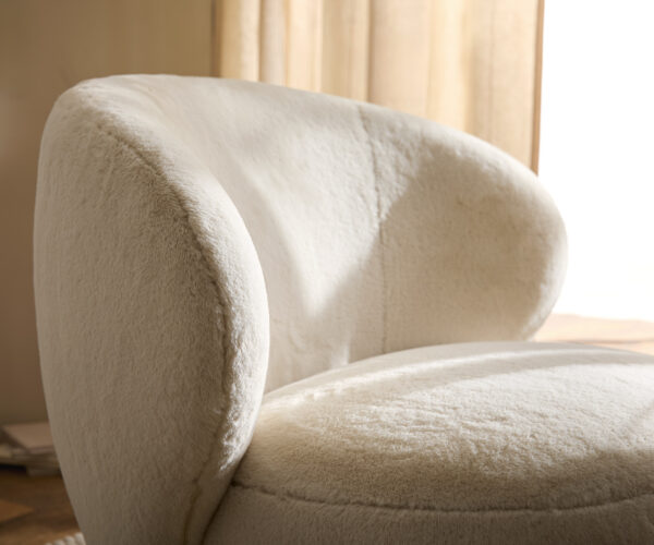 Lounge fotel Pulo 80x80 cm plüss krémfehér - Image 6
