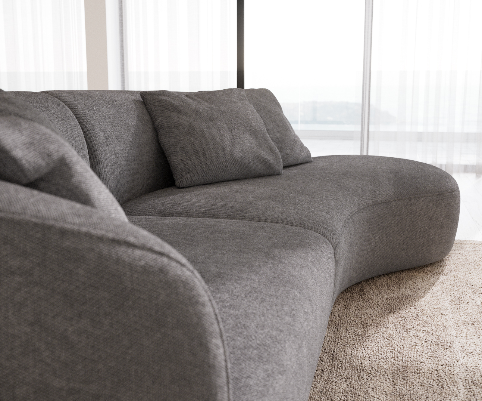 Kanapé Mairi 330x160 cm mikroszálas szürke - Image 6