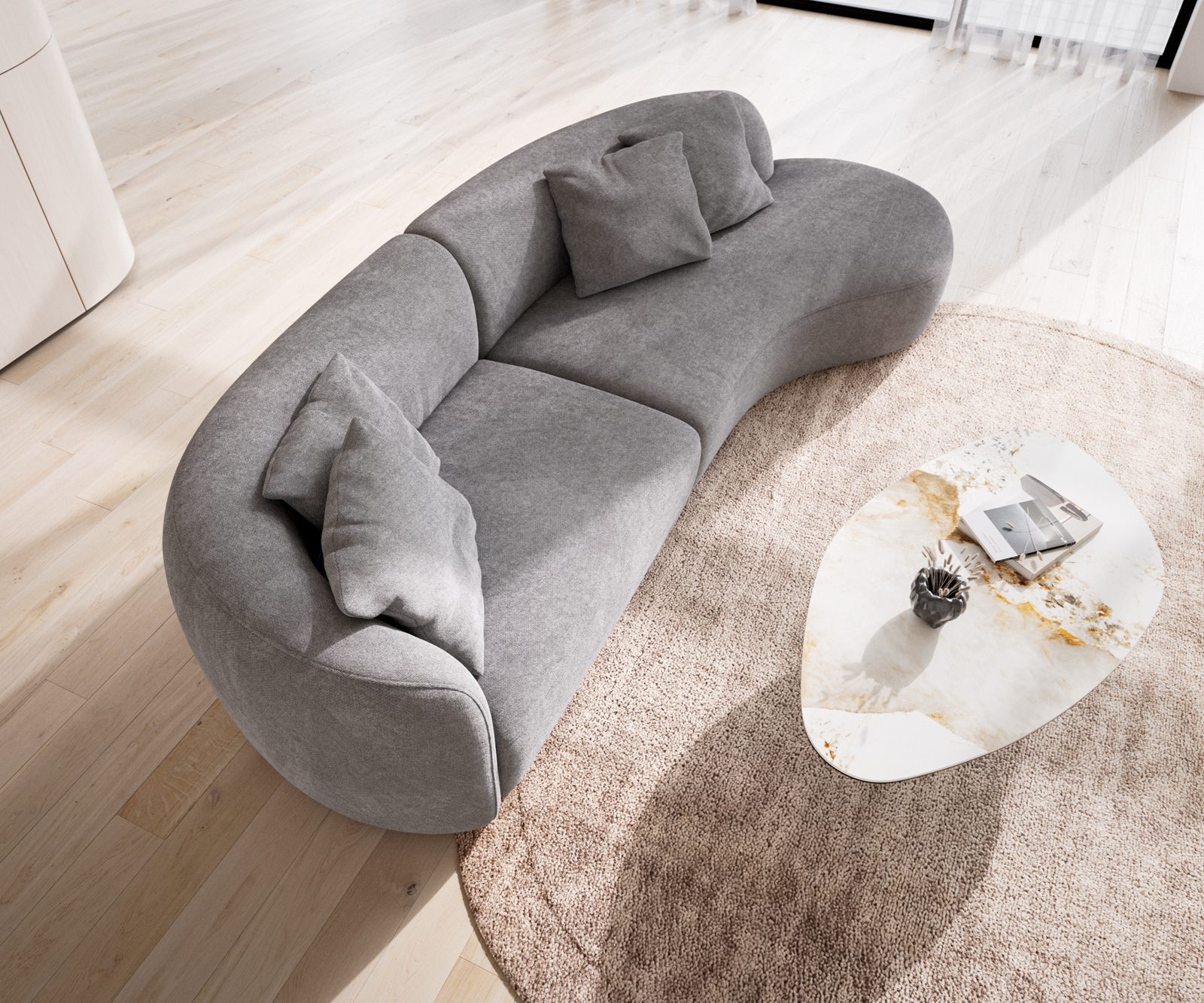 Kanapé Mairi 330x160 cm mikroszálas szürke - Image 5