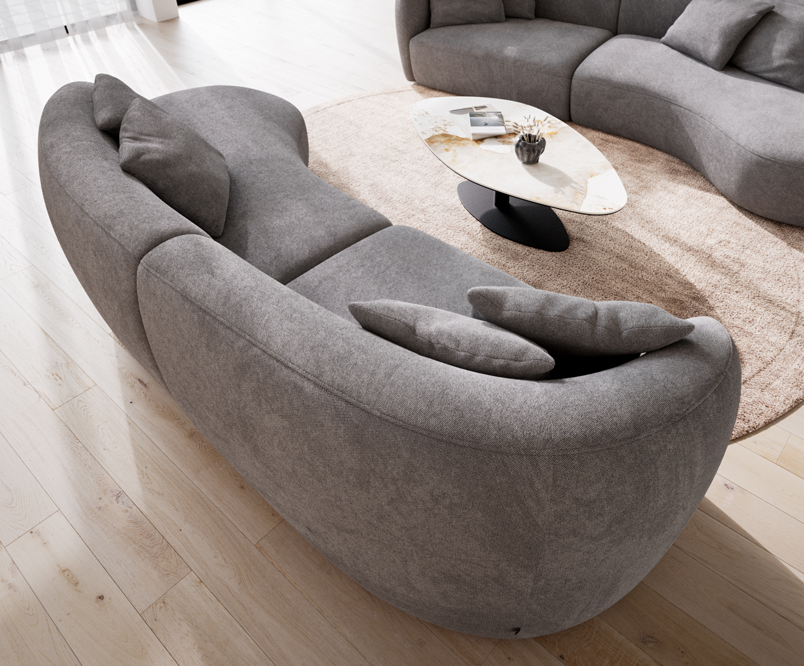 Kanapé Mairi 330x160 cm mikroszálas szürke - Image 7