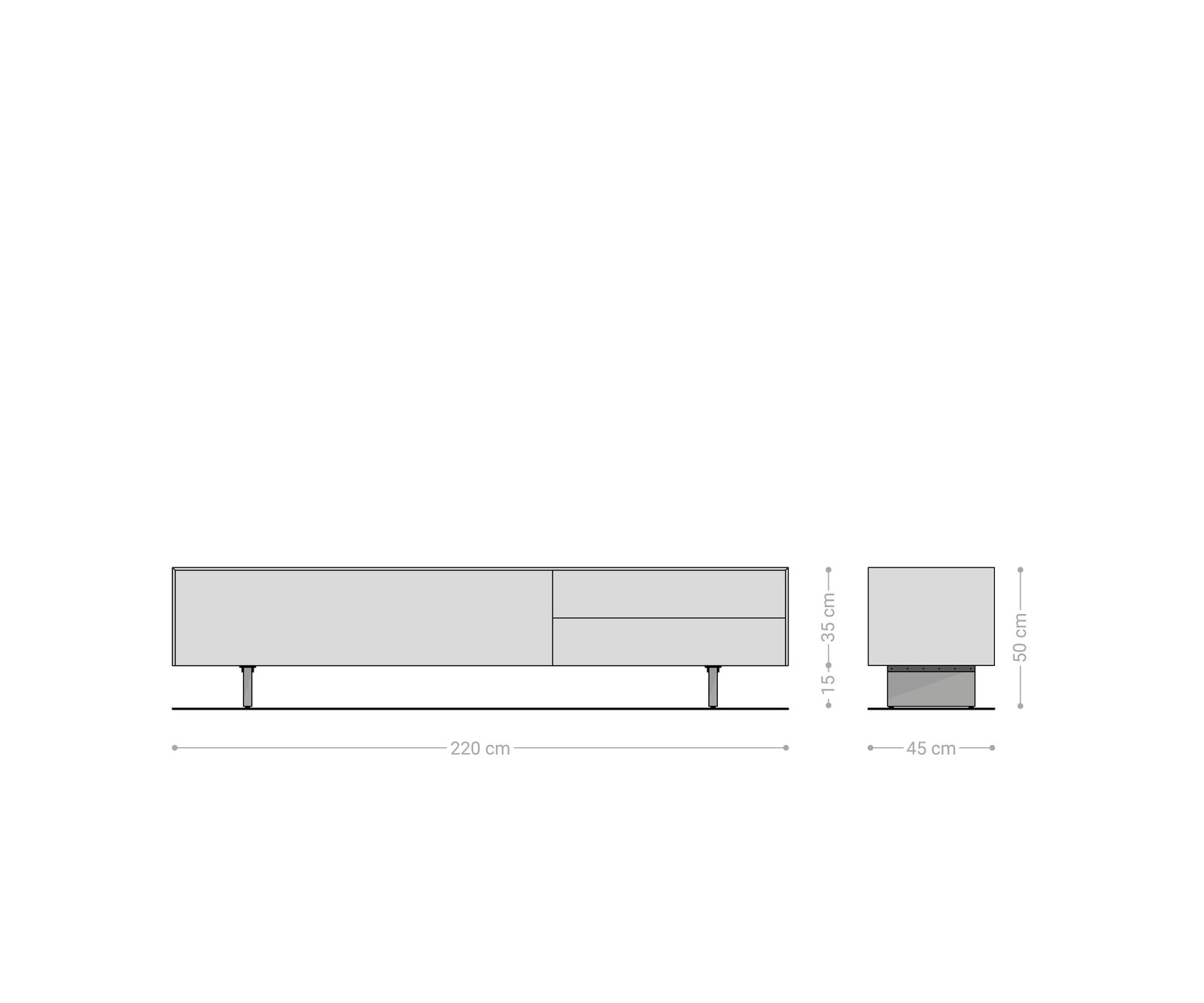 TV szekrény Cuor 220 cm kerámia Laminam® Travertino Bianco krémfehér 1 billenő ajtó 2 fiókos rekesz lebegő láb akrilüveg - Image 7
