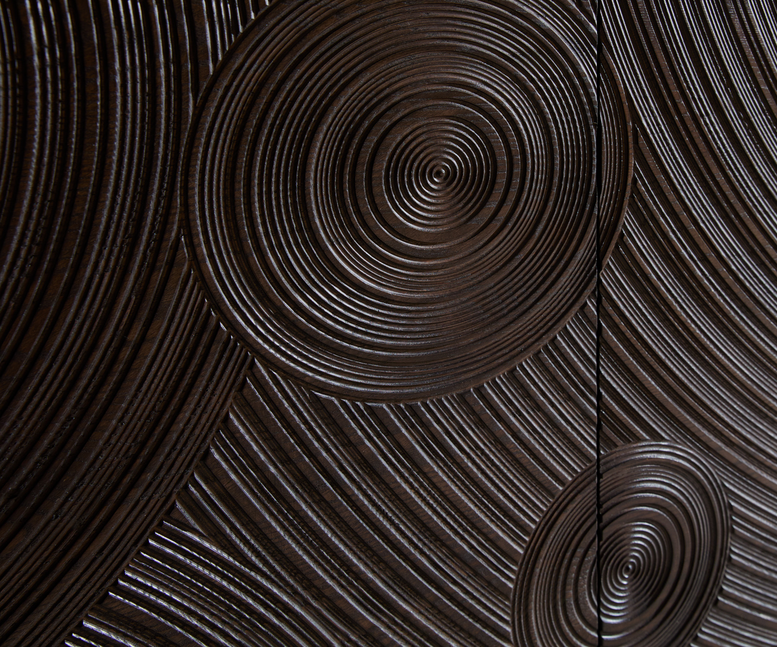 Komód Ashara 200 cm sötétbarna kőris 3D effekt 4 ajtós "L" alakú láb szálcsiszolt rozsdamentes acél - Image 3