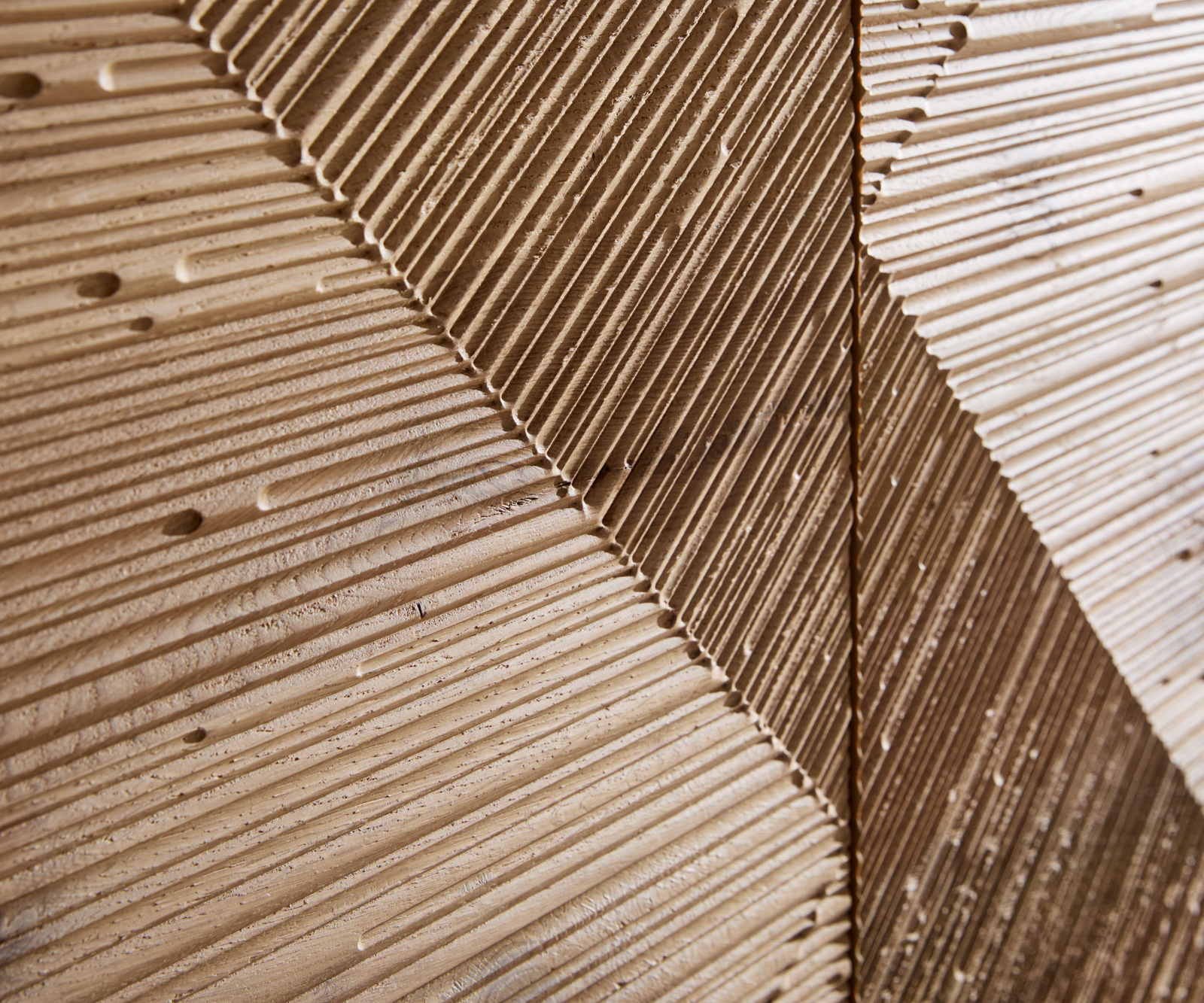 Komód Tereos 200 cm tölgy természetes 3D hatás 4 ajtós lebegő láb akrilüveg - Image 6