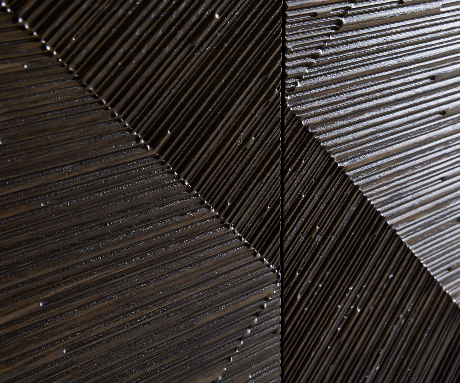 Komód Tereos 200 cm sötétbarna éger 3D hatás 4 ajtós kerek fém láb fekete - Image 3