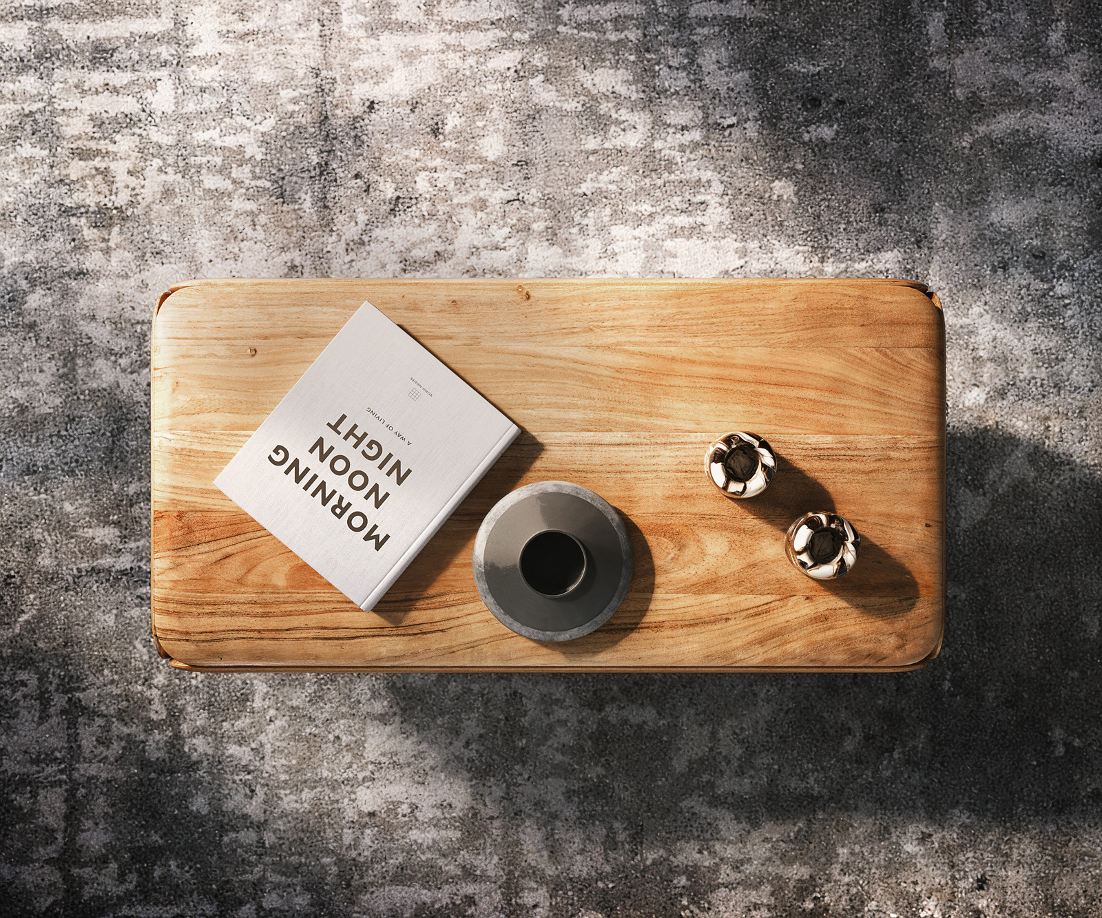 Dohányzóasztal Shavani 100x50 cm akác természetes 2 fiókos "L" alakú fém fekete lábbal - Image 4