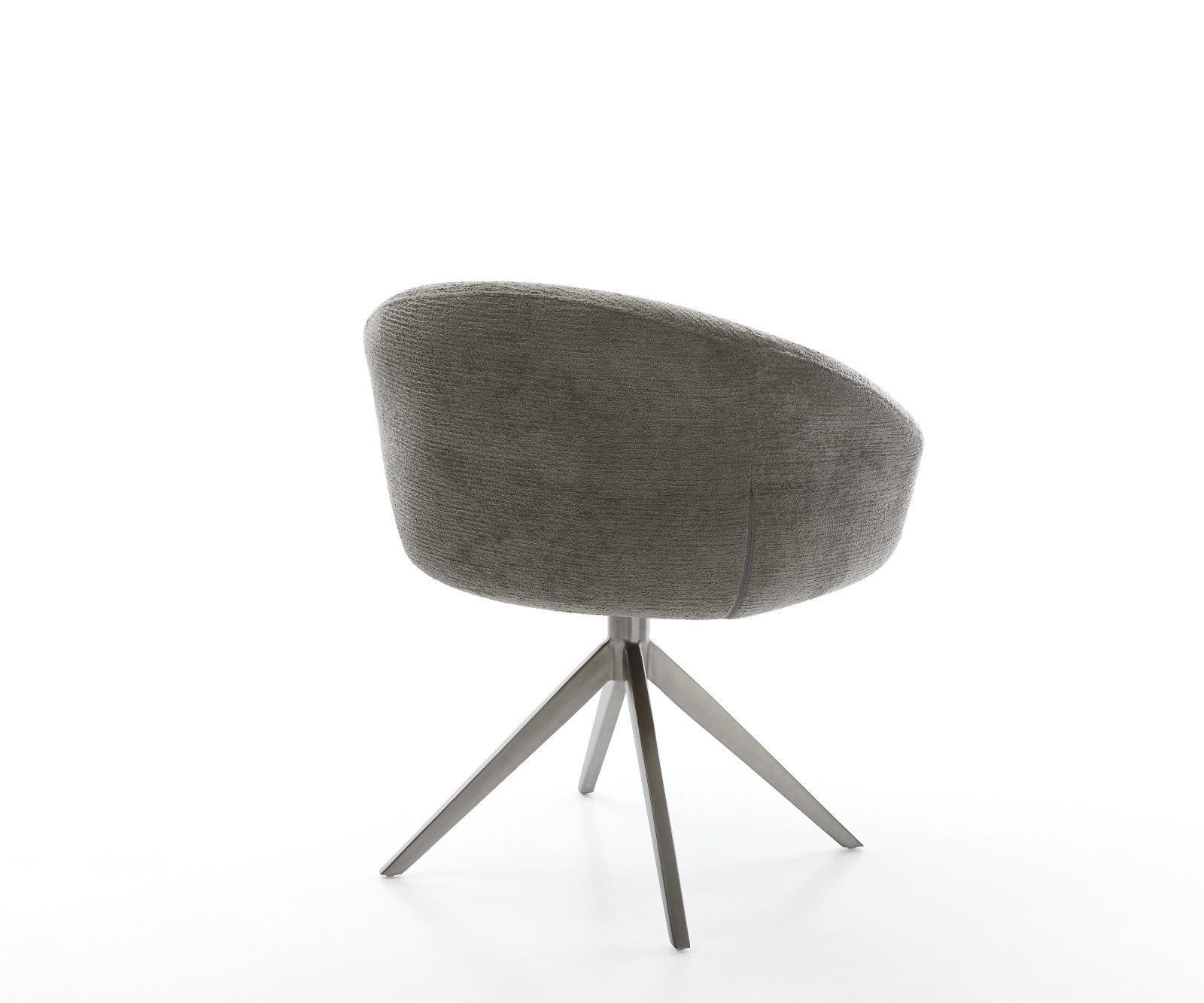 Étkezőszék Vinka-Flex karfás bouclé puha sötét bézs kereszt láb széles grafit 360° forgatható billenő funkció zsákrugós matrac - Image 5