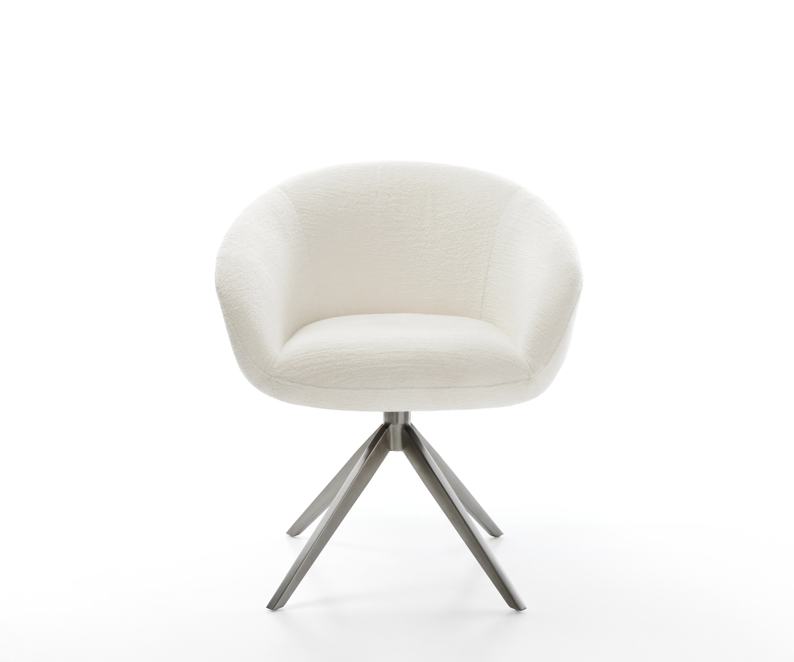 Étkezőszék Vinka-Flex karfás bouclé puha bézs kereszt láb széles grafit 360° forgatható billenő zsákrugós - Image 2