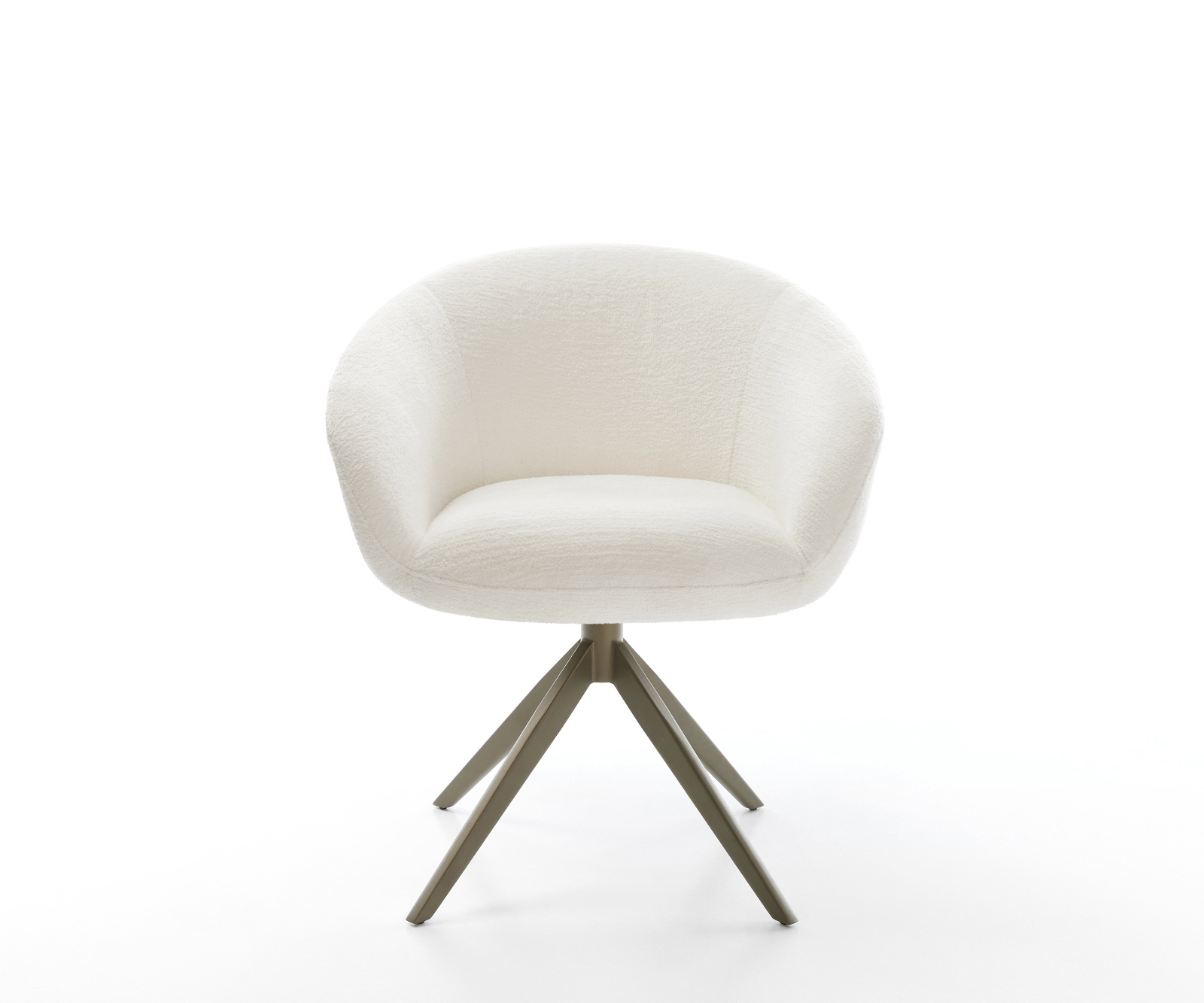 Étkezőszék Vinka-Flex karfás bouclé puha bézs kereszt láb széles titán színű hatvan fokban forgatható billenő zsákrugós - Image 2