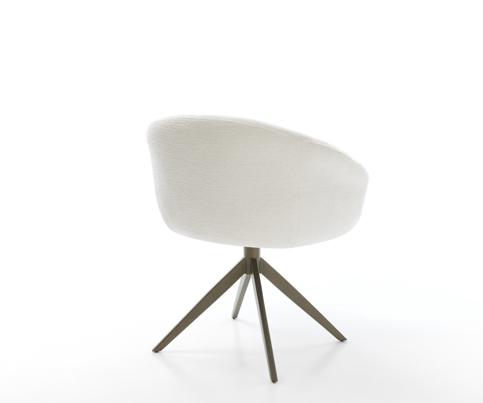 Étkezőszék Vinka-Flex karfás bouclé puha bézs kereszt láb széles titán színű hatvan fokban forgatható billenő zsákrugós - Image 5