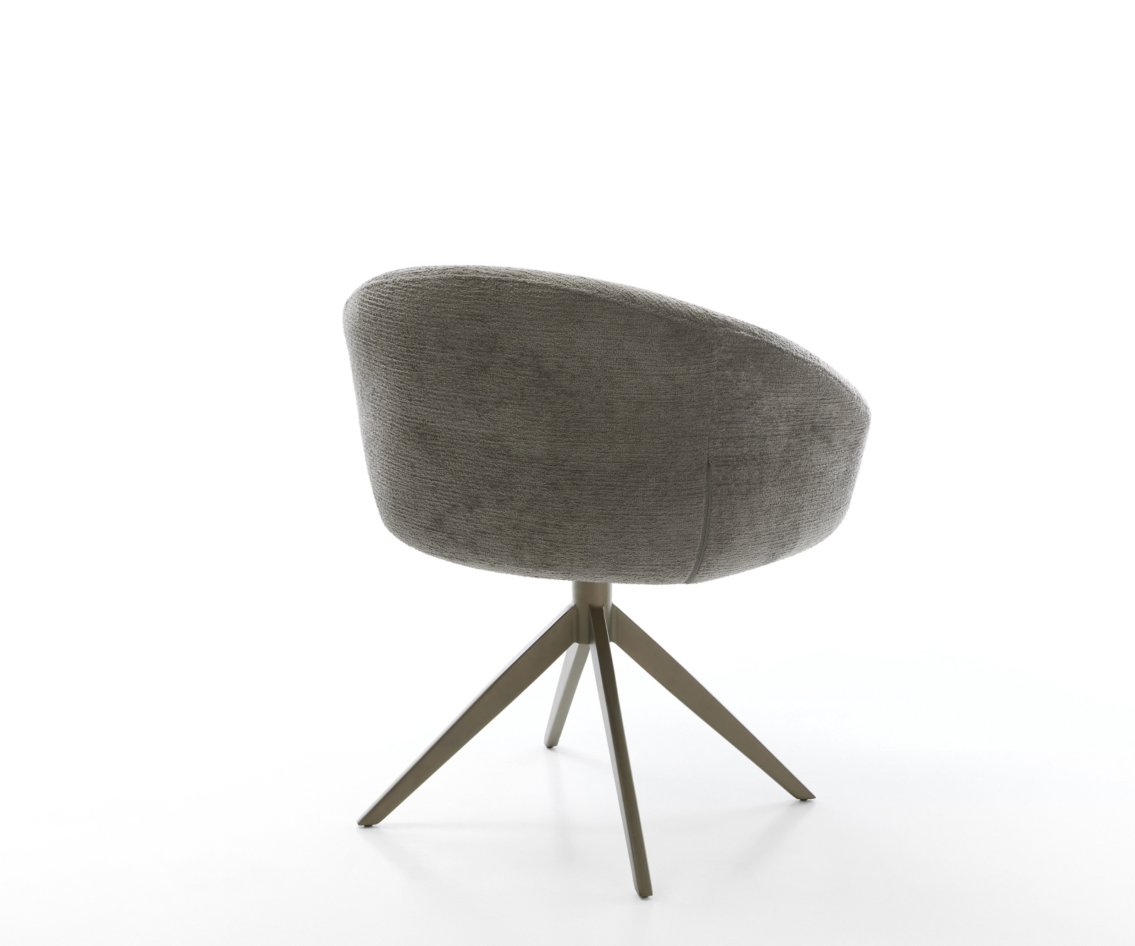 Étkezőszék Vinka-Flex karfás bouclé puha sötét bézs kereszt láb széles titánszínű hatás 360° forgatható billenő zsákrugós - Image 5