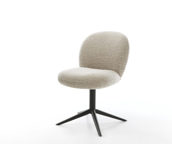 Étkezőszék Nube-Flex szövött szövet puha bézs fekete kereszt láb 360° forgatható billenő zsákrugó