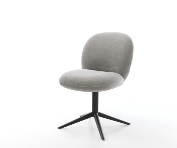 Étkezőszék Nube-Flex strukturált szövet puha szürke fekete kereszt láb 360° forgatható billenő zsákrugó