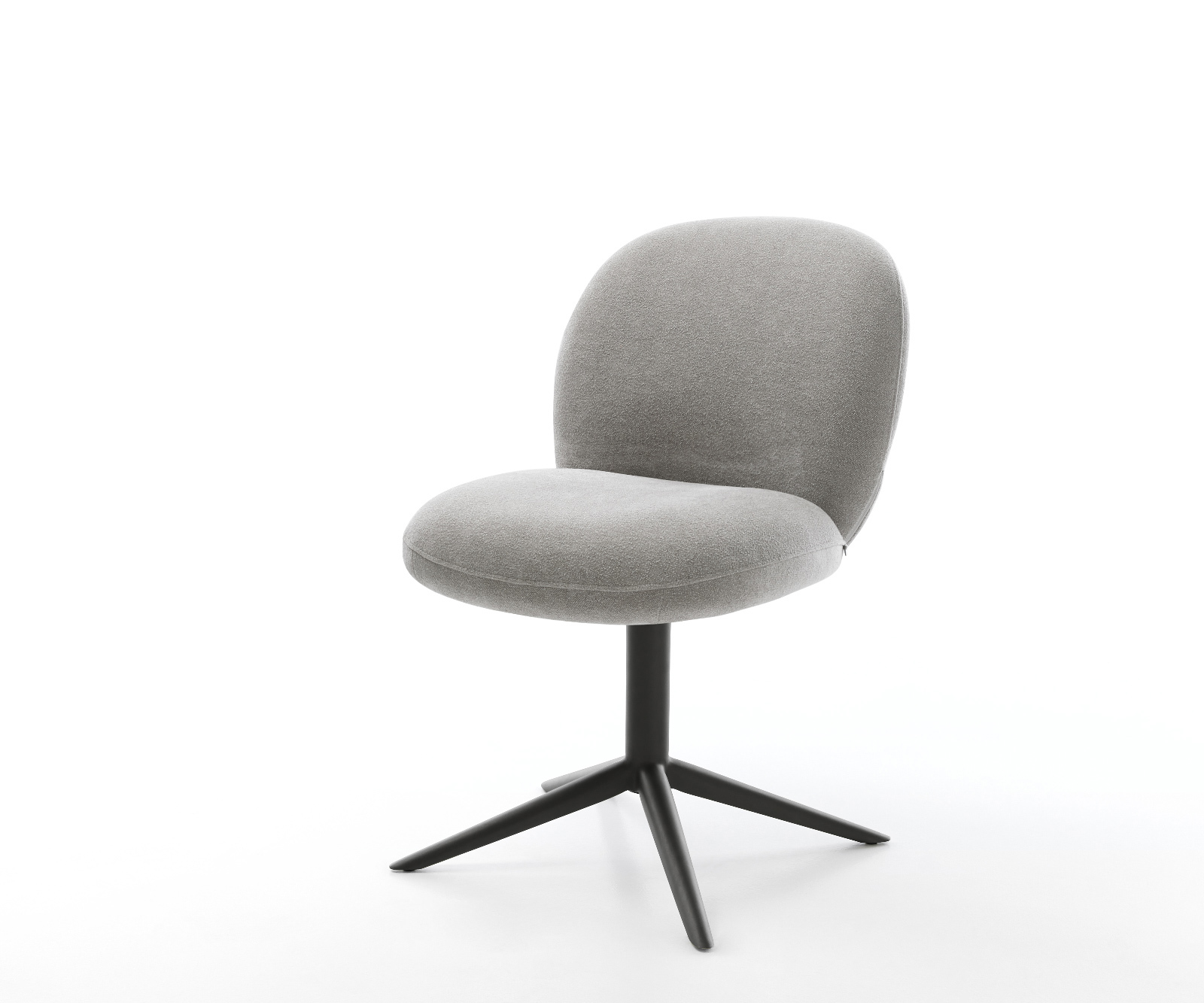 Étkezőszék Nube-Flex strukturált szövet puha szürke fekete kereszt láb 360° forgatható billenő zsákrugó