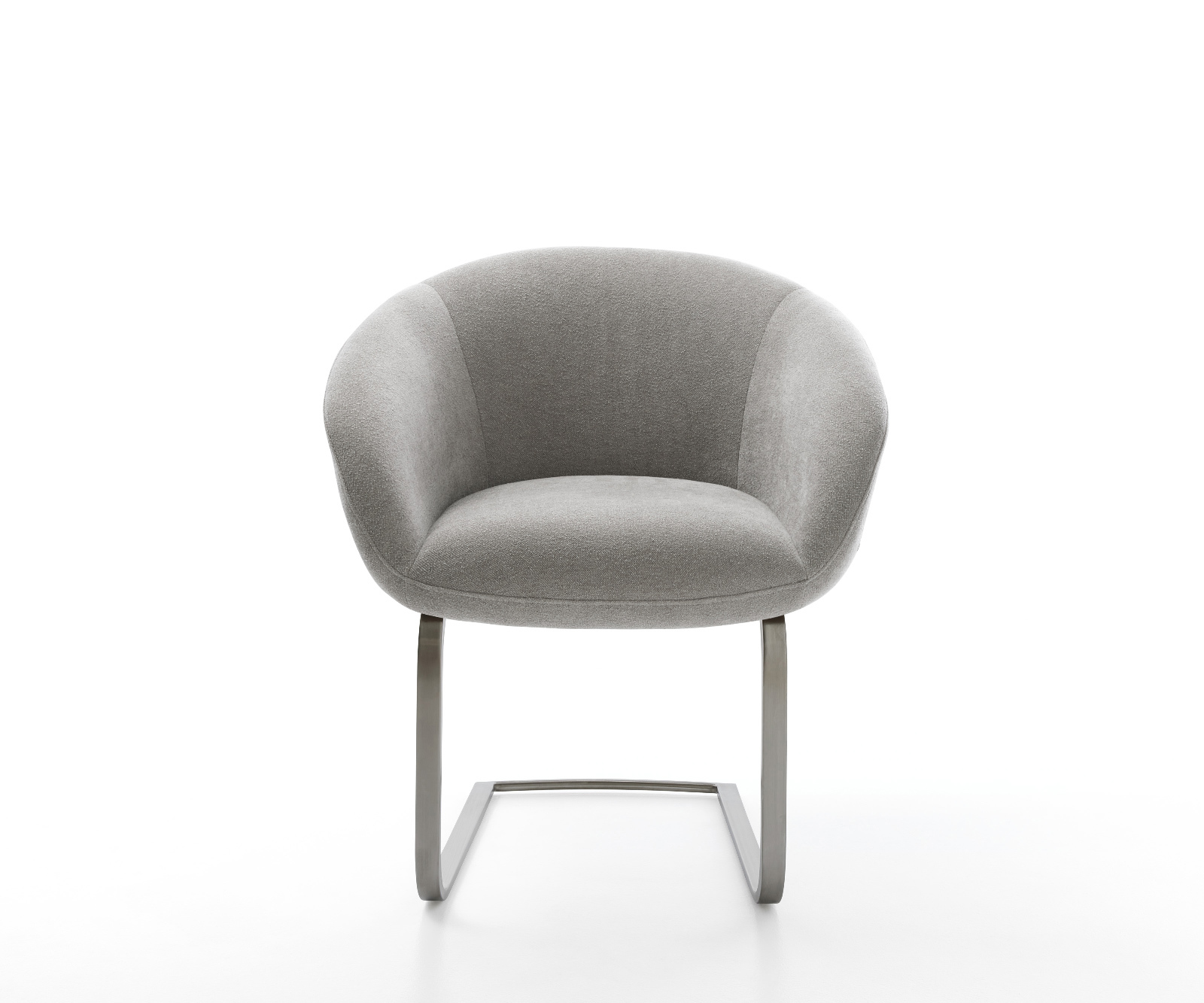 Étkezőszék Vinka-Flex kárpitozott karfás strukturált szövet puha szürke konzolos lapos antracit zsákrugós - Image 2