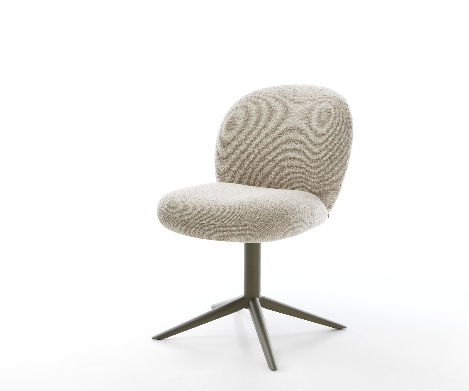 Étkezőszék Nube-Flex szövött szövet puha bézs kereszt láb titánszínű hatvan fokban forgatható billenő zsákrugós