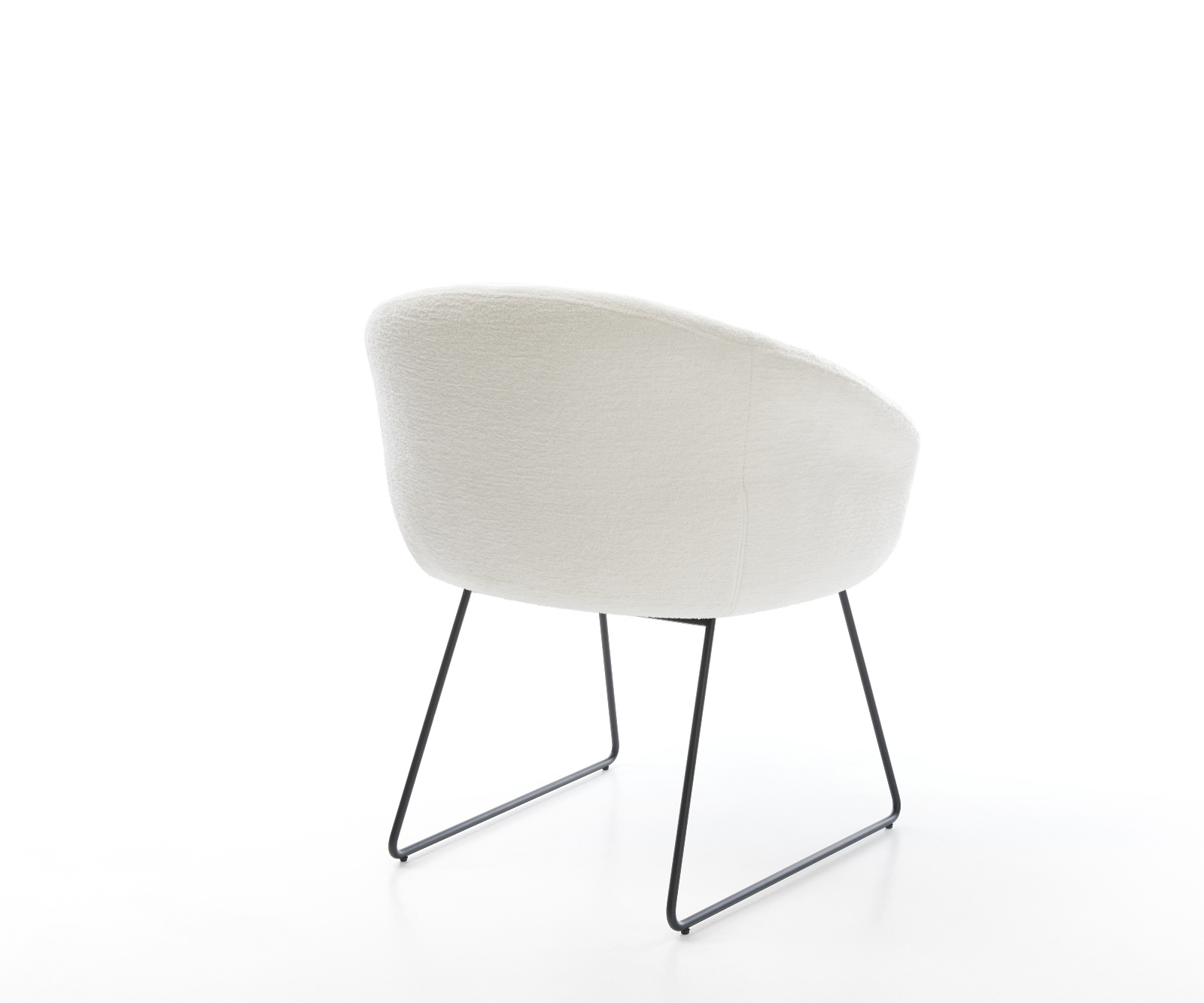 Étkezőszék Vinka-Flex karfás bouclé puha bézs fekete vékony láb zsákrugós - Image 5