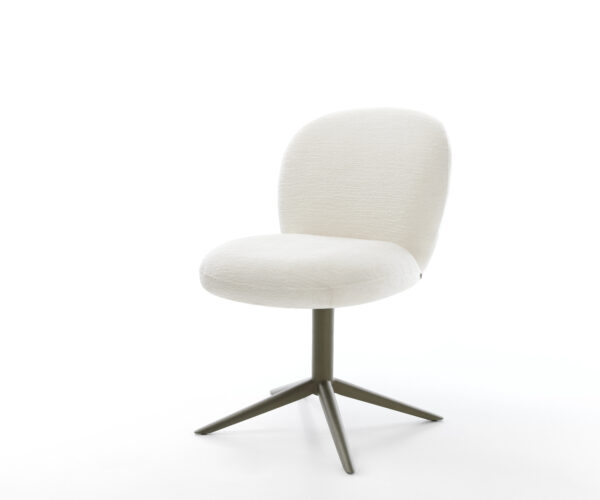 Étkezőszék Nube-Flex bouclé puha bézs kereszt láb titánszínű hatvan fokban forgatható hintamechanizmus zsákrugó