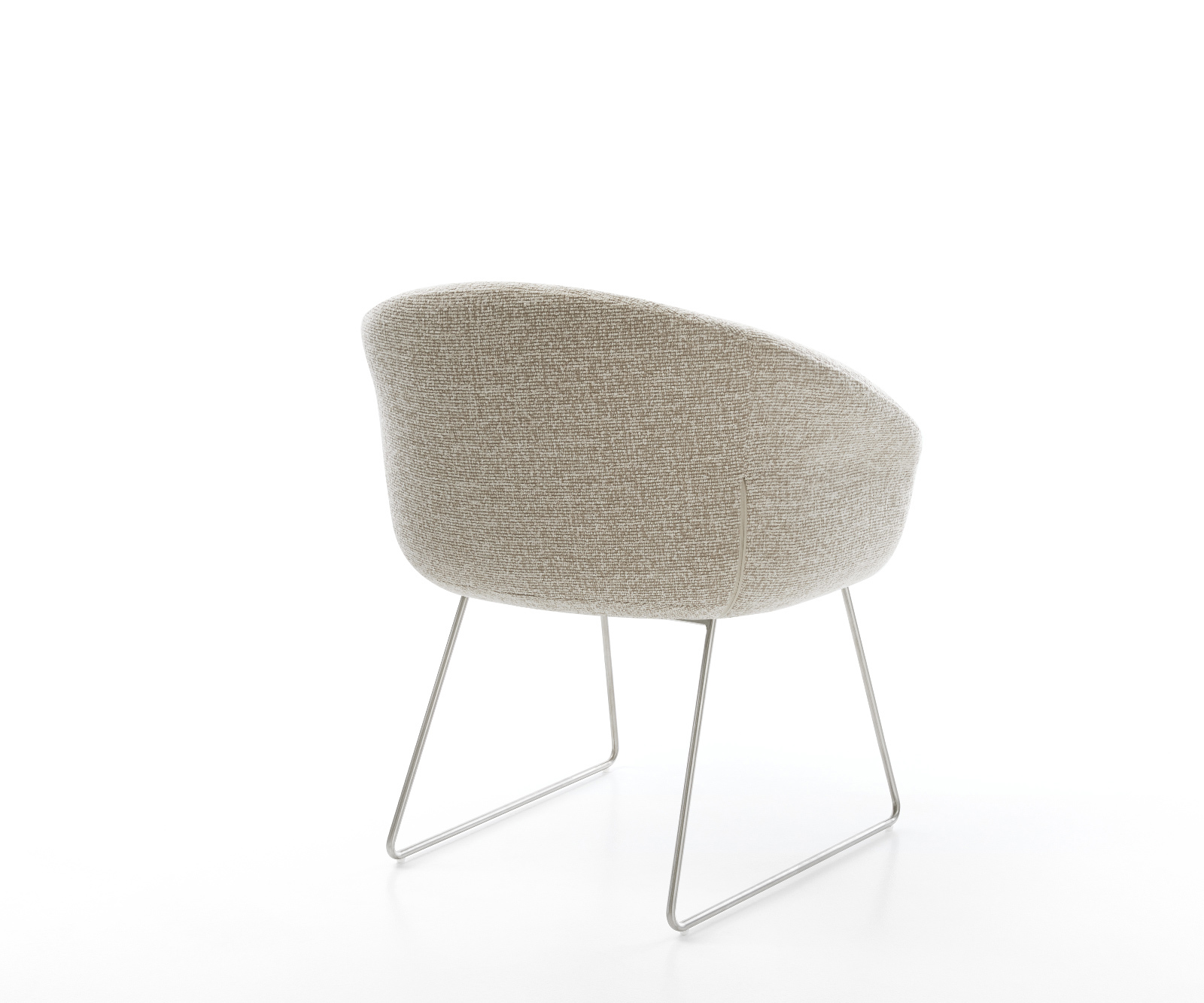 Étkezőszék Vinka-Flex karfás szövettel puha bézs vékony fém láb rozsdamentes acél zsákrugós - Image 5