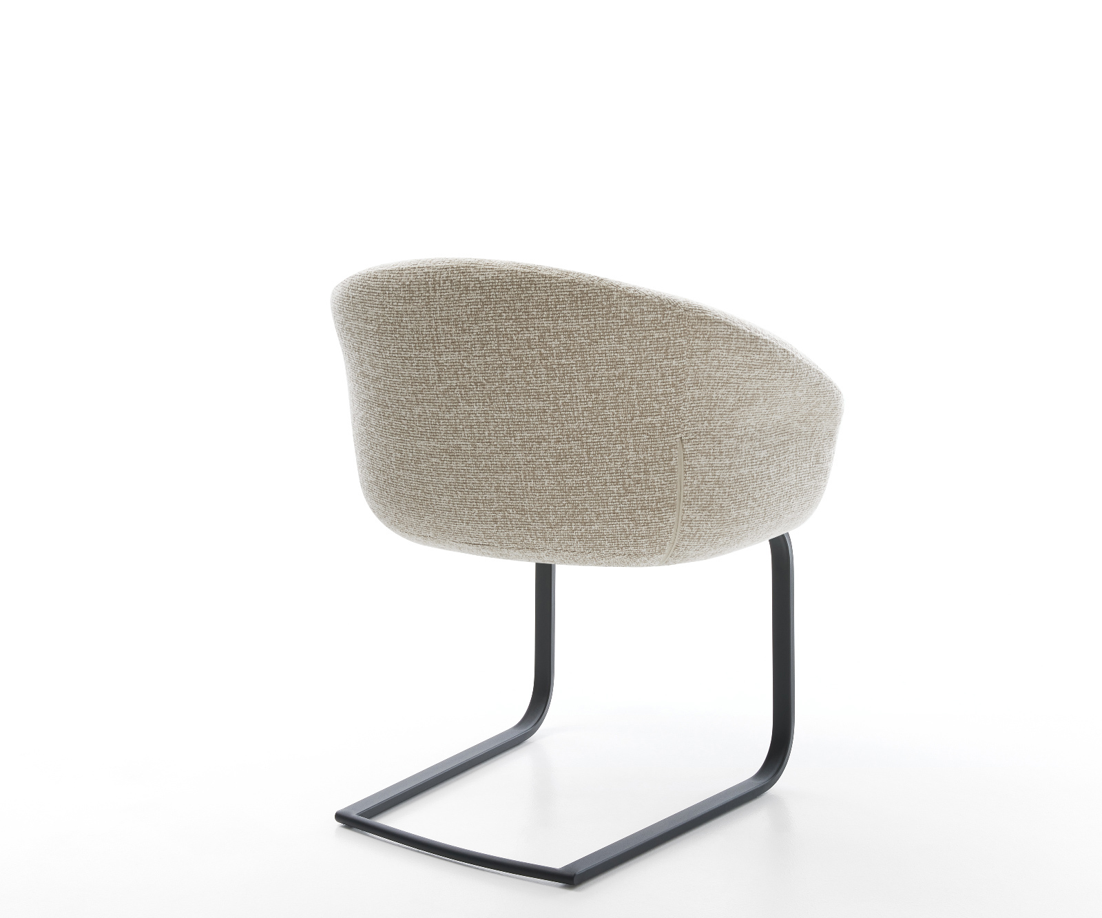 Étkezőszék Vinka-Flex kárpitozott karfás szövetszövet puha bézs konzolos lapos fekete zsákrugós - Image 5