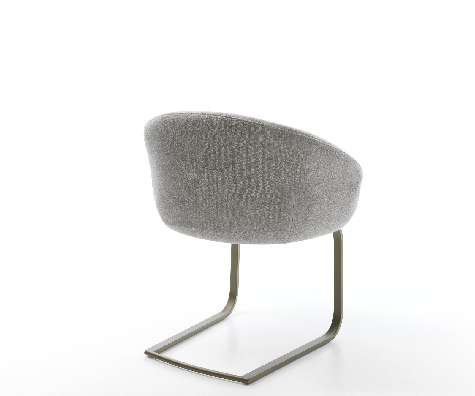 Étkezőszék Vinka-Flex kárpitozott karfás texturált szövet puha szürke konzolos lapos titánszínű rozsdamentes acél zsákrugós ülőfelület - Image 5