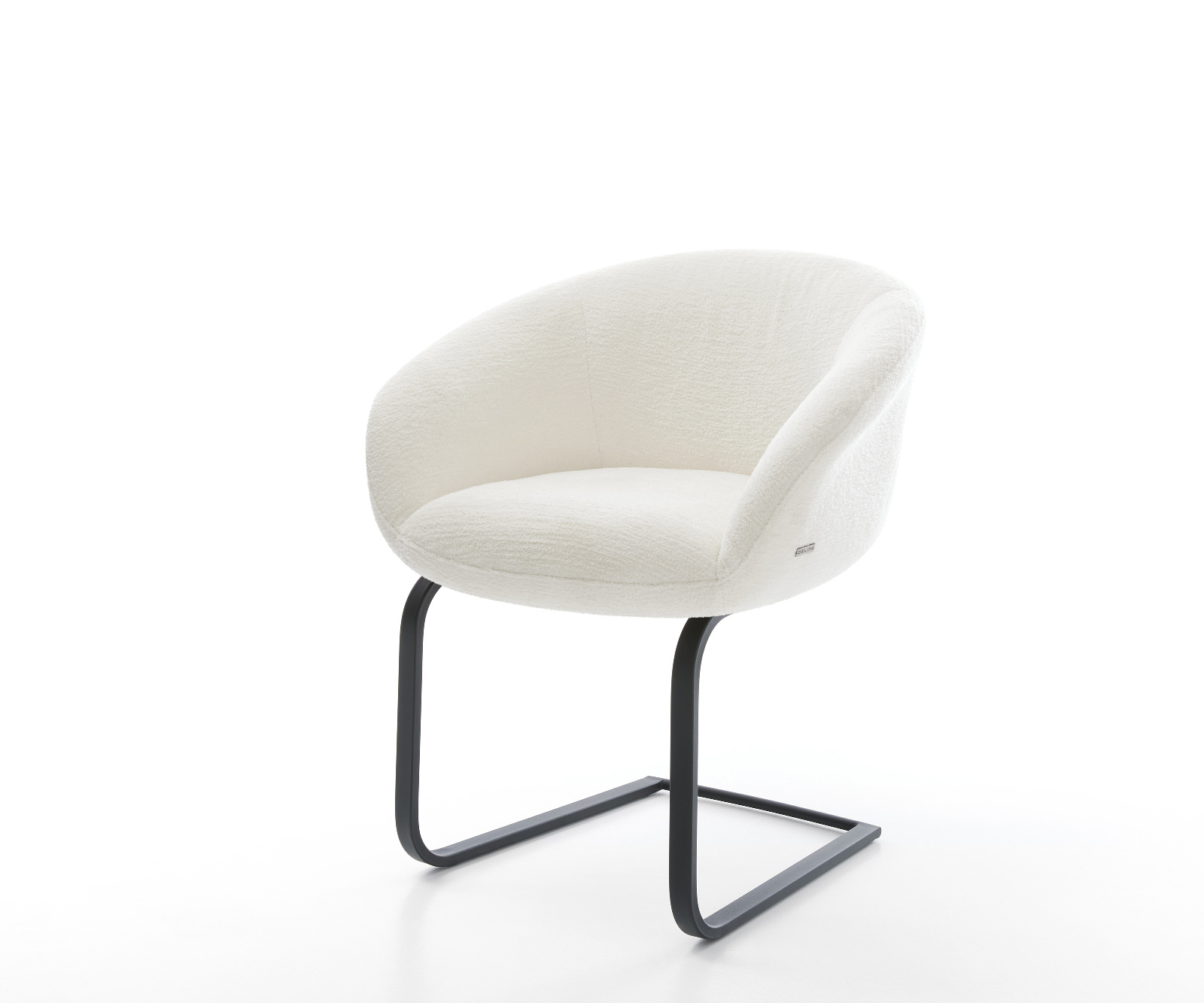 Étkezőszék Vinka-Flex karfás bouclé puha bézs étkezőszék lapos fekete zsákrugós