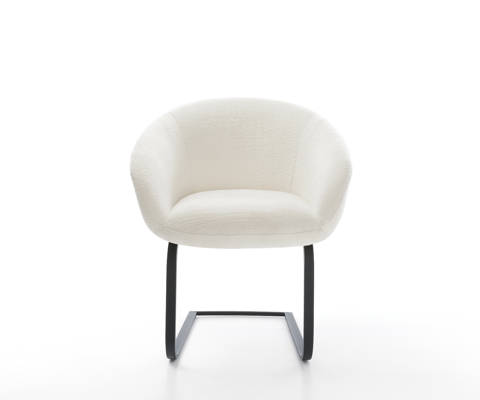 Étkezőszék Vinka-Flex karfás bouclé puha bézs étkezőszék lapos fekete zsákrugós - Image 2