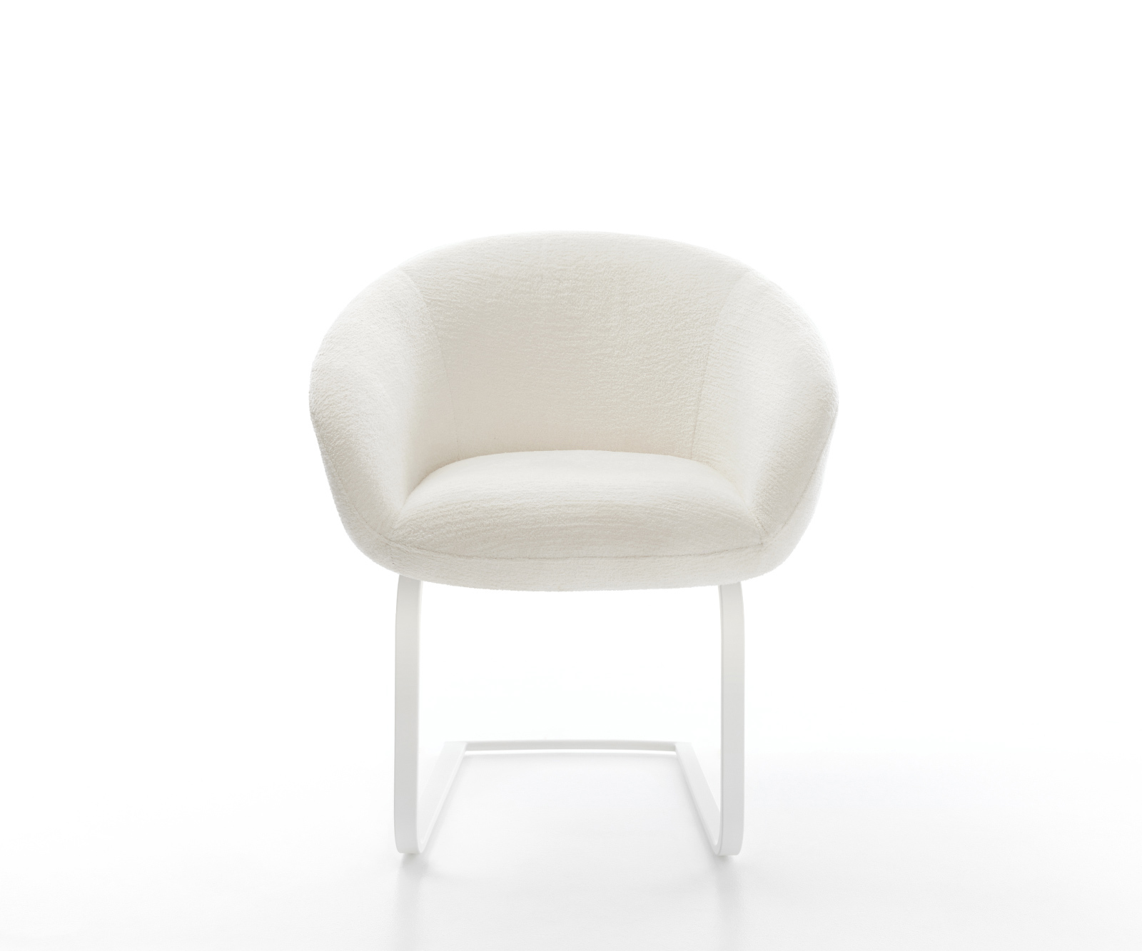 Étkezőszék Vinka-Flex karfás bouclé puha bézs étkezőszék lapos fehér zsákrugós - Image 2